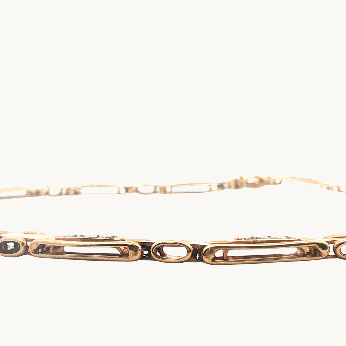 Collier Articulé en Or Jaune 14K avec Diamants