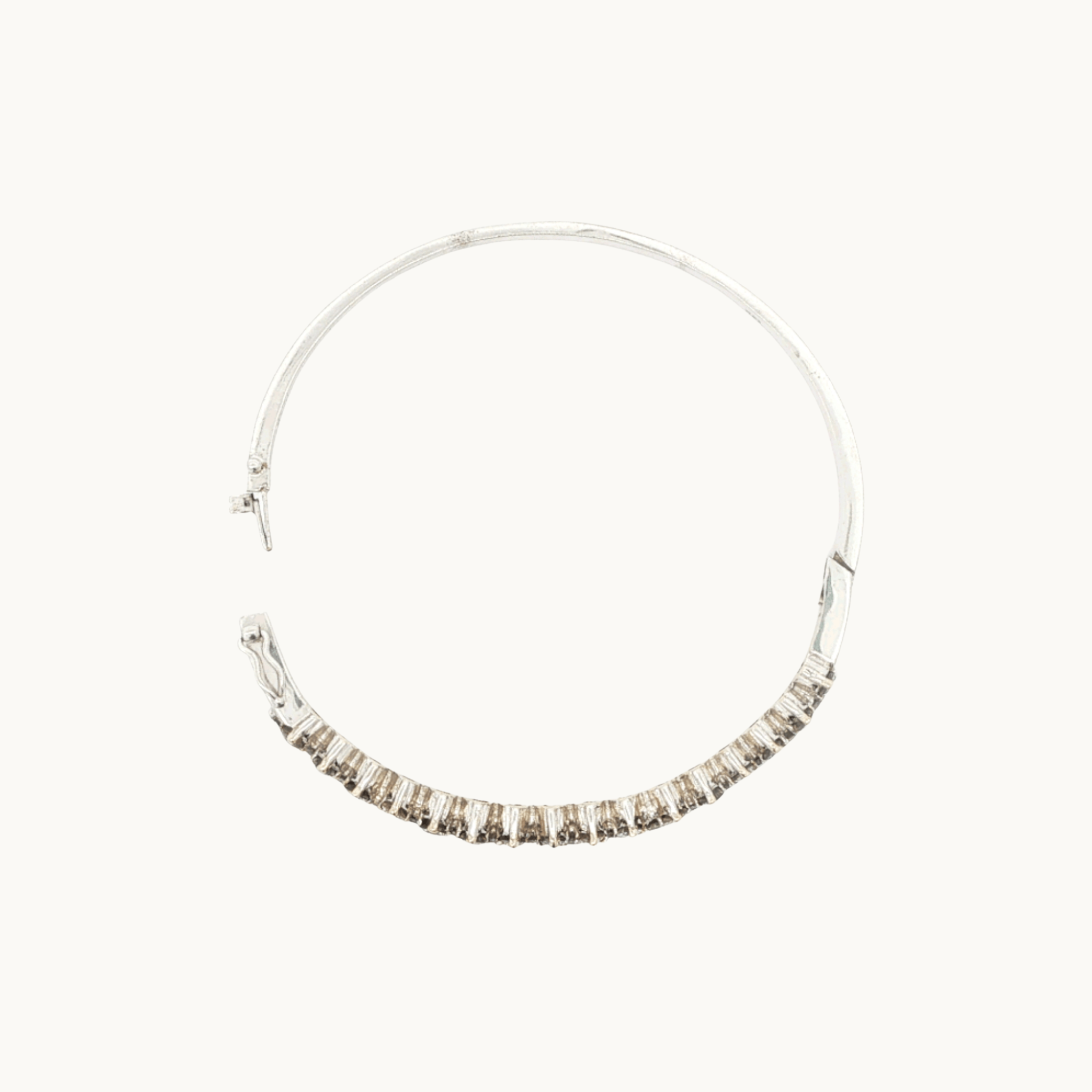 Bracelet Jonc en Or blanc 14K avec Diamants