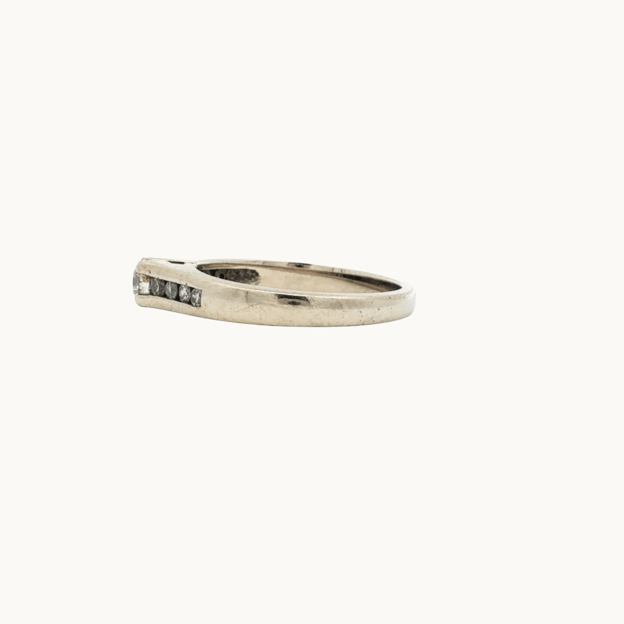 Bague Solitaire en Or blanc 14K avec Diamants