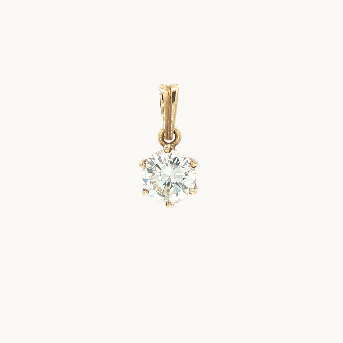 Pendentif en Or jaune 14K avec Diamant