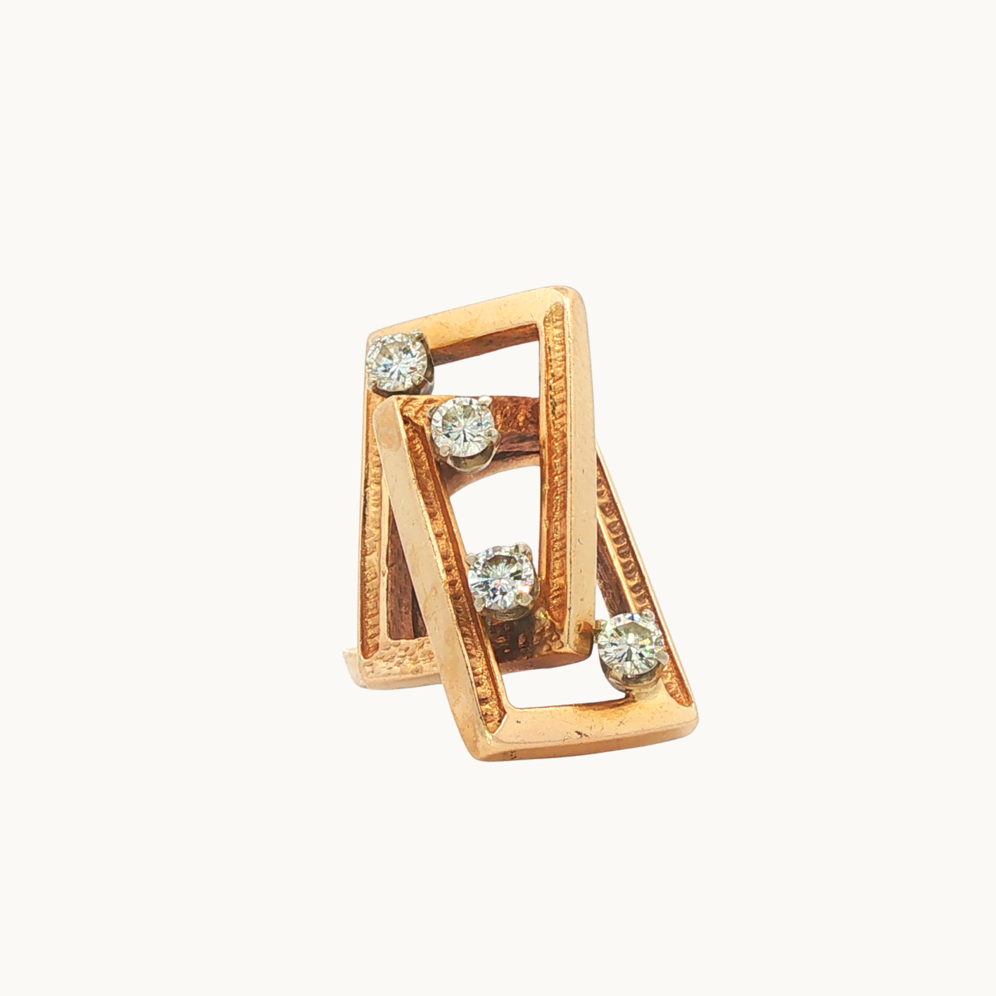 Bague Cocktail en Or jaune 14K avec Diamants