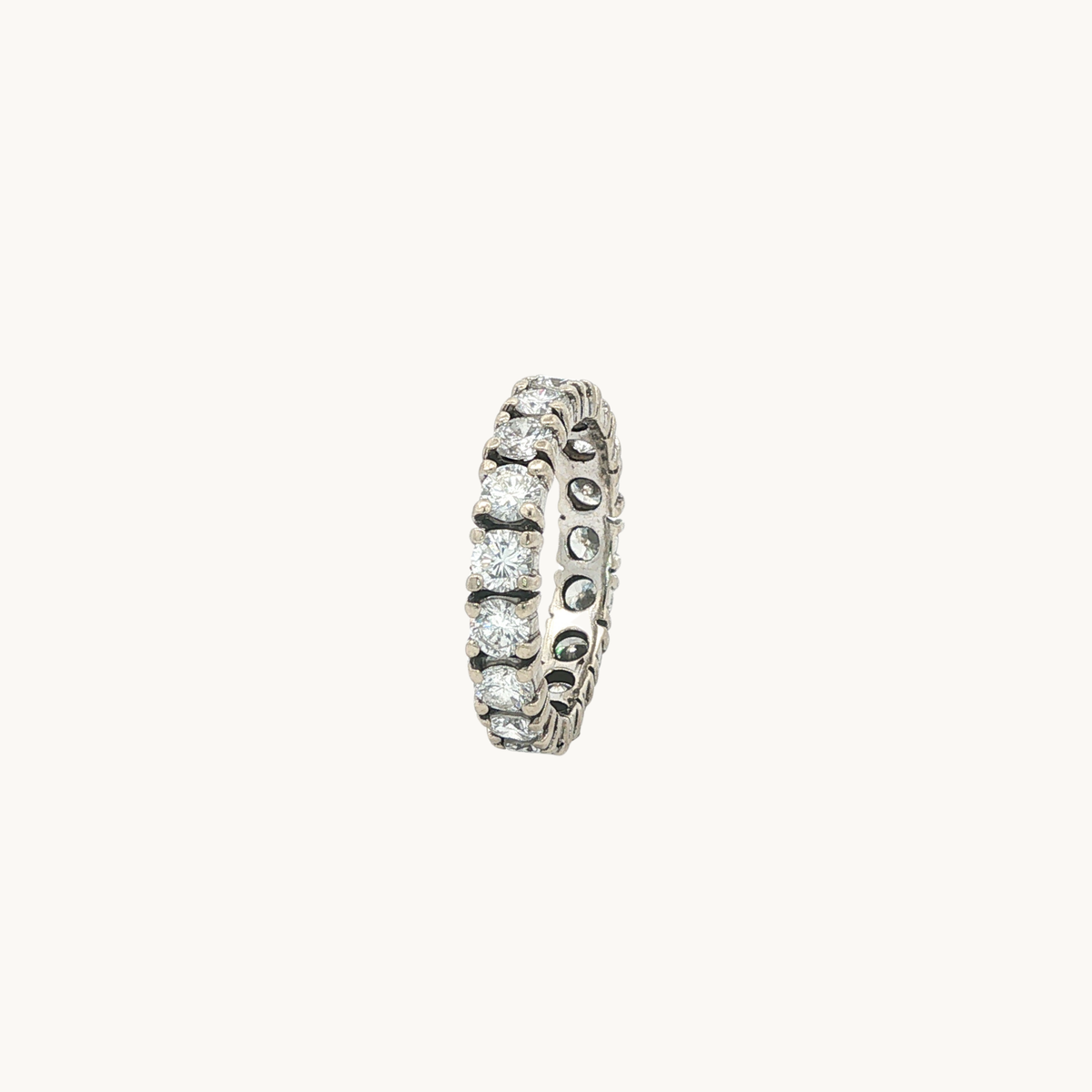 Jonc Éternité en Or Blanc 14K avec Diamants