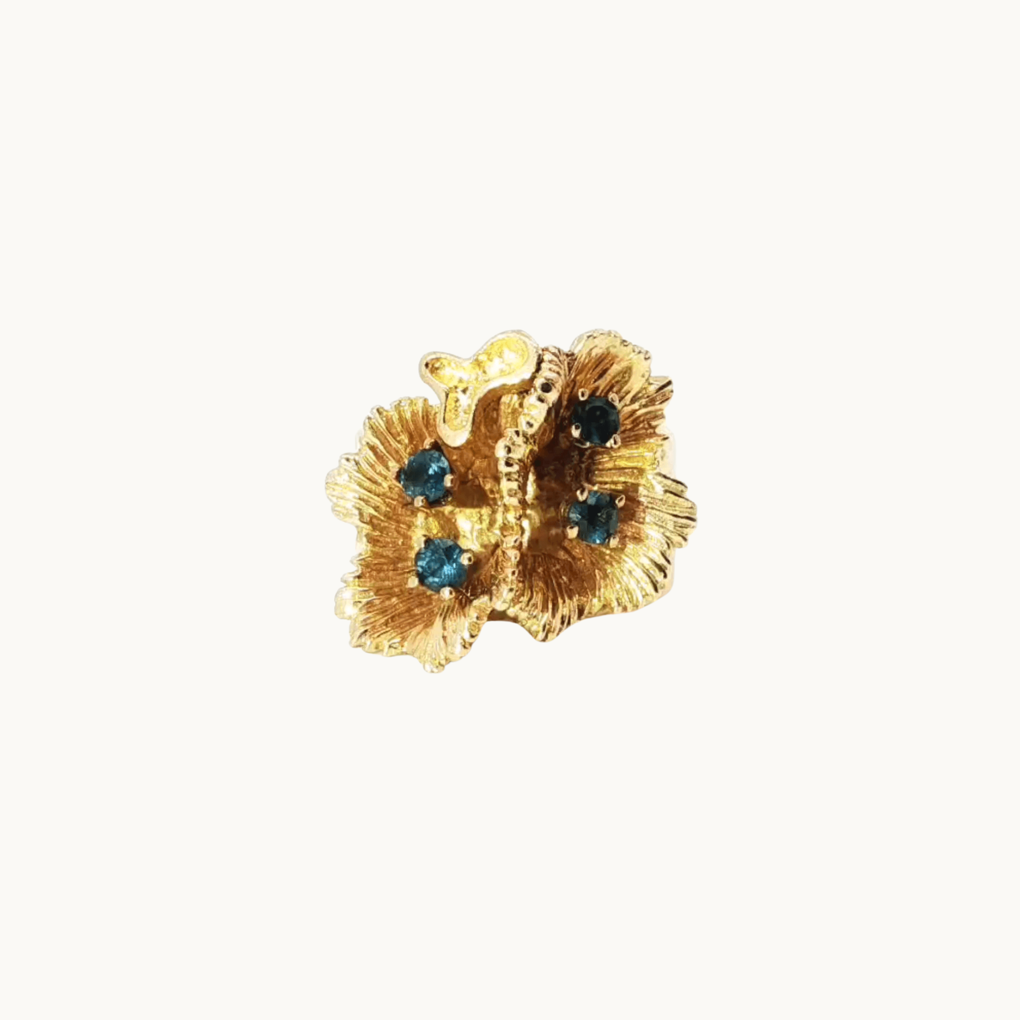 Cocktail Ring in 14K Yellow Gold with Imitation Stones