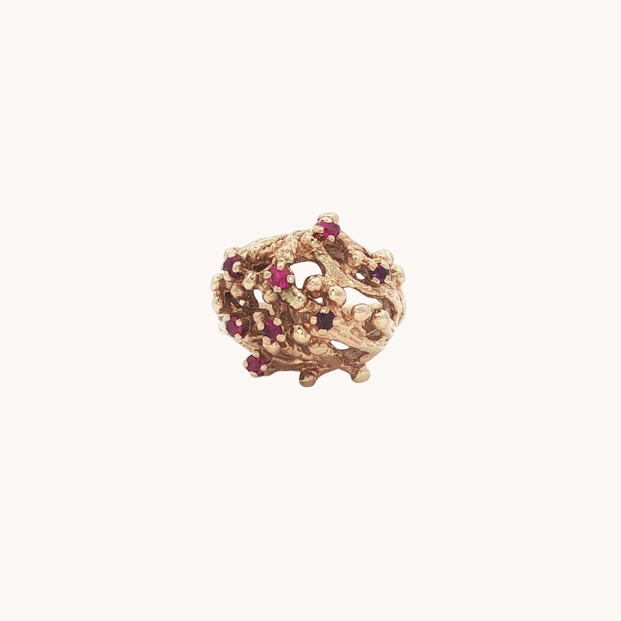 Organic Cocktail Ring in 14K Yellow Gold