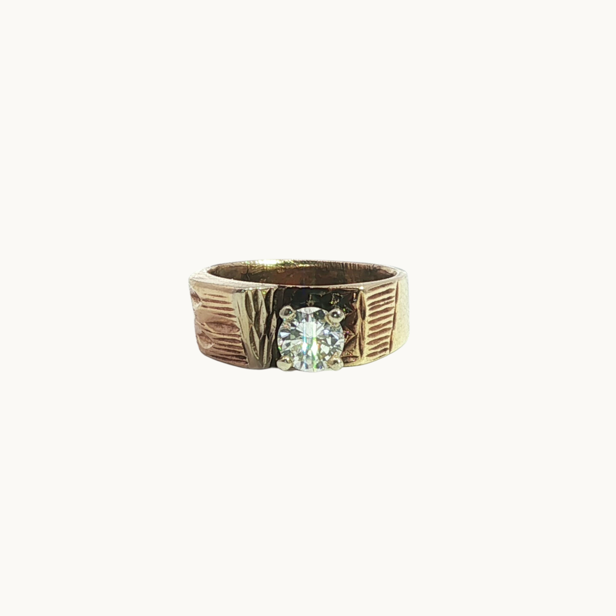 10K Yellow Gold Solitaire Ring with Diamond