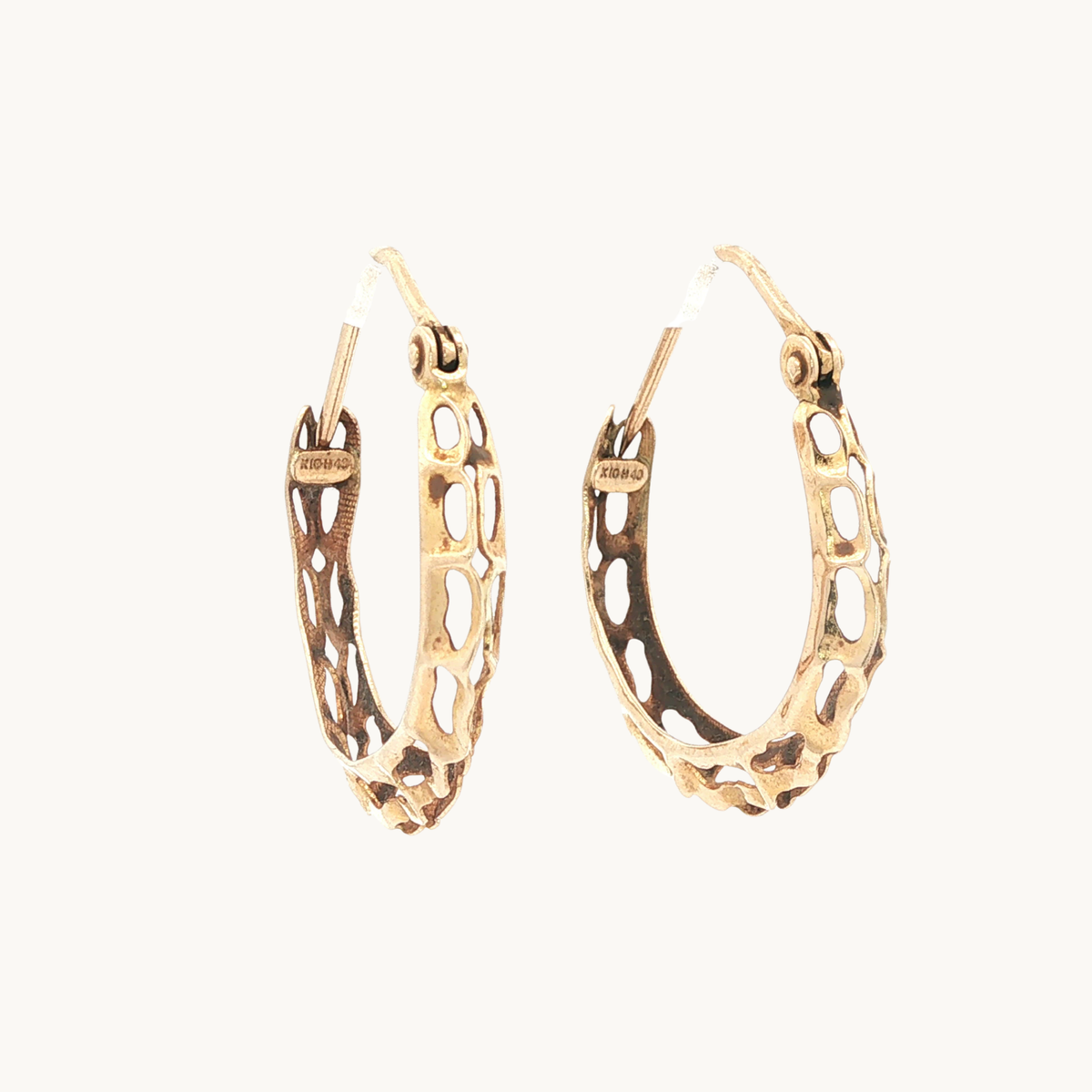 Boucles d'Oreilles Créoles en Or jaune 10K