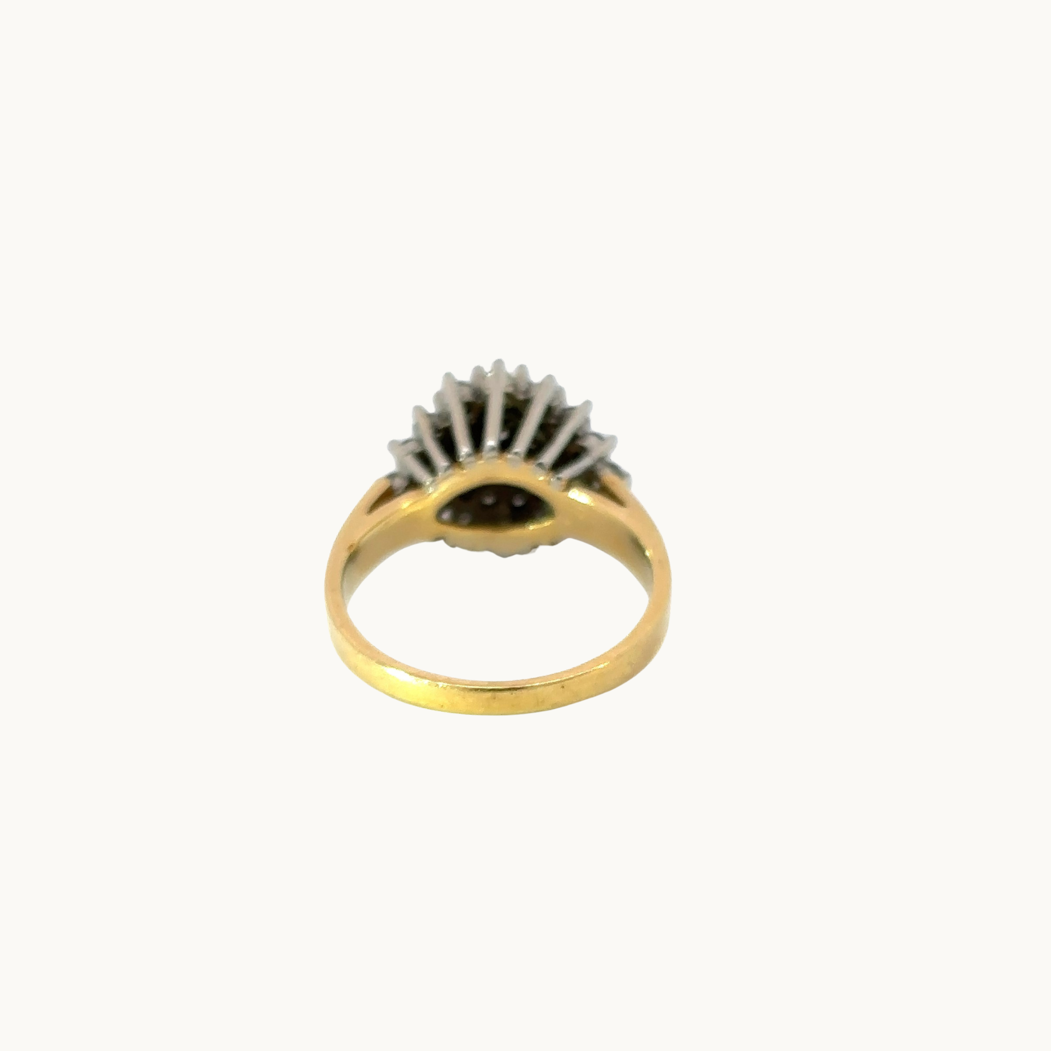 18K Yellow and White Gold Ring with Diamonds