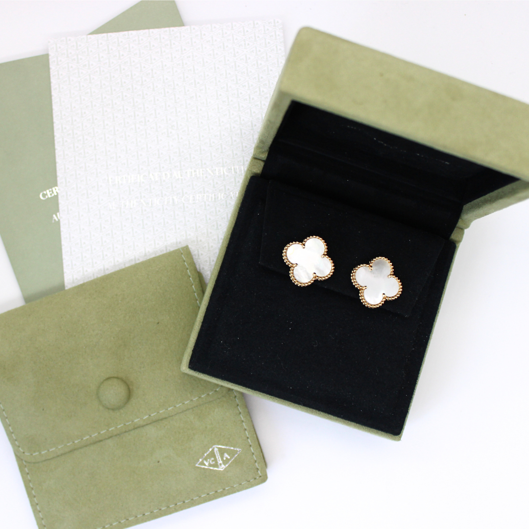 Alhambra mother-of-pearl earrings VAN CLEEF & ARPELS