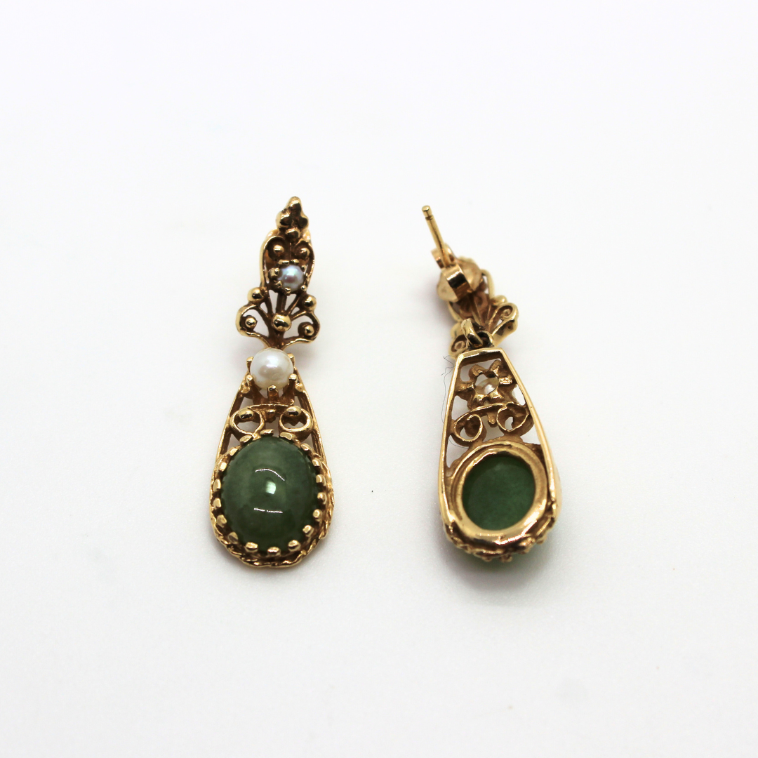 Boucles d'oreilles avec jade jadéite 4 carats