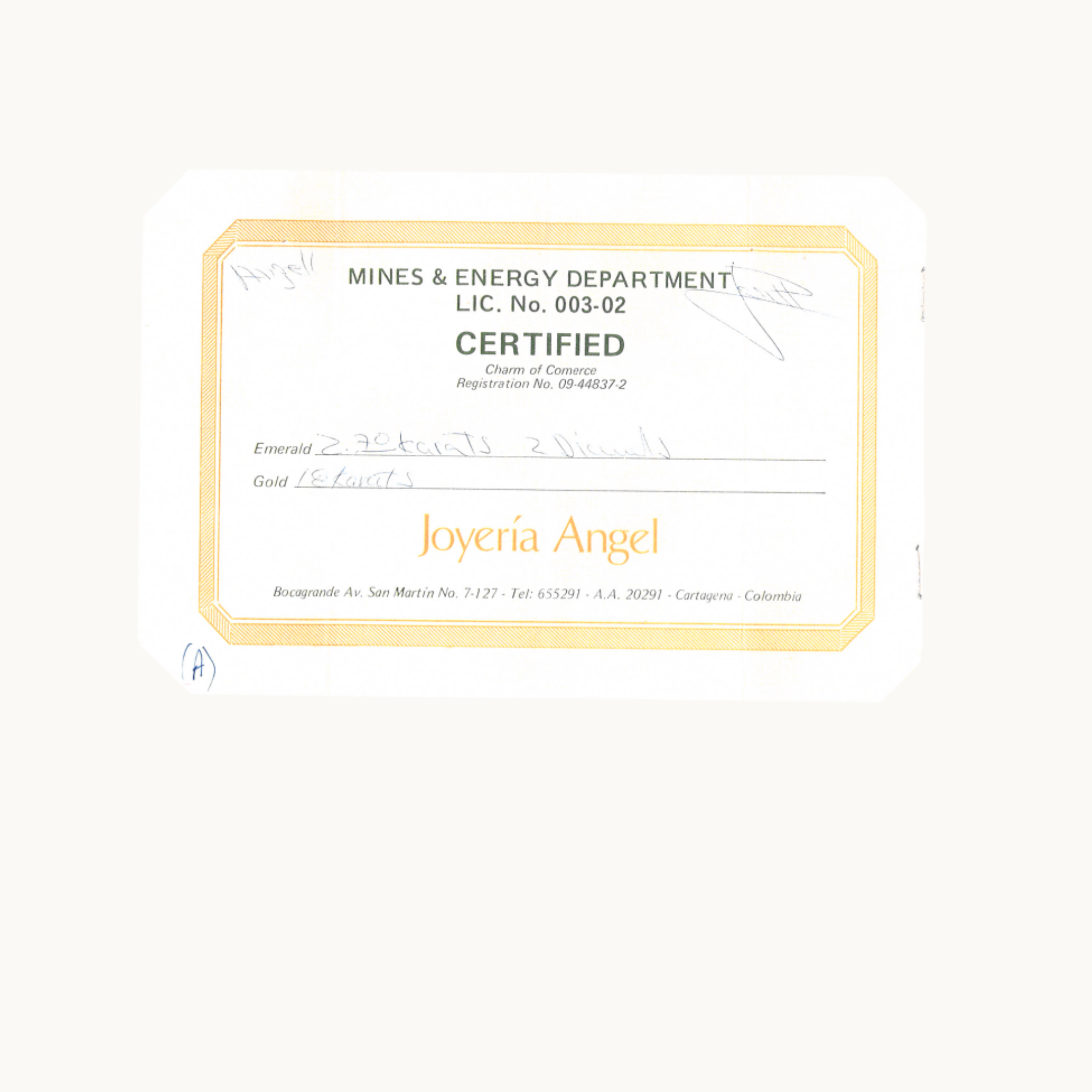 Bague homme en or jaune 18K avec émeraude et diamants