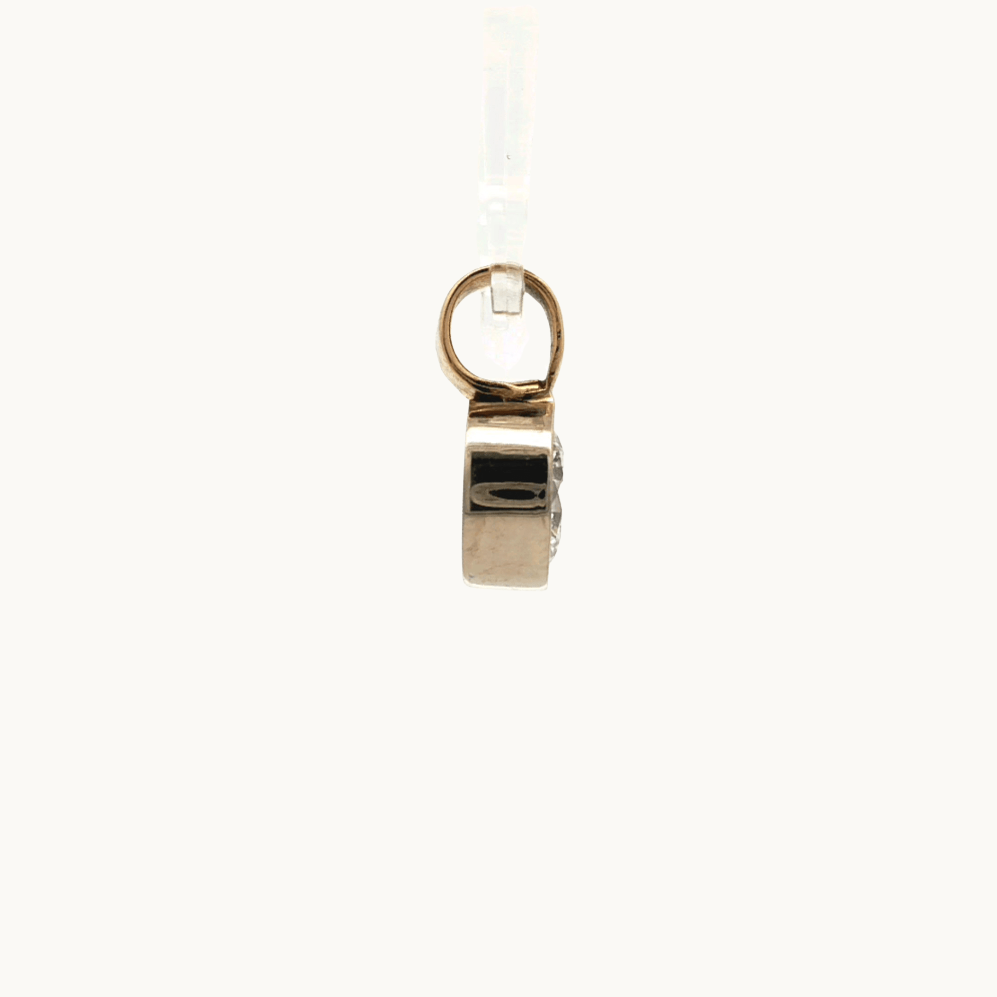 10K White and Yellow Gold Pendant with Diamond