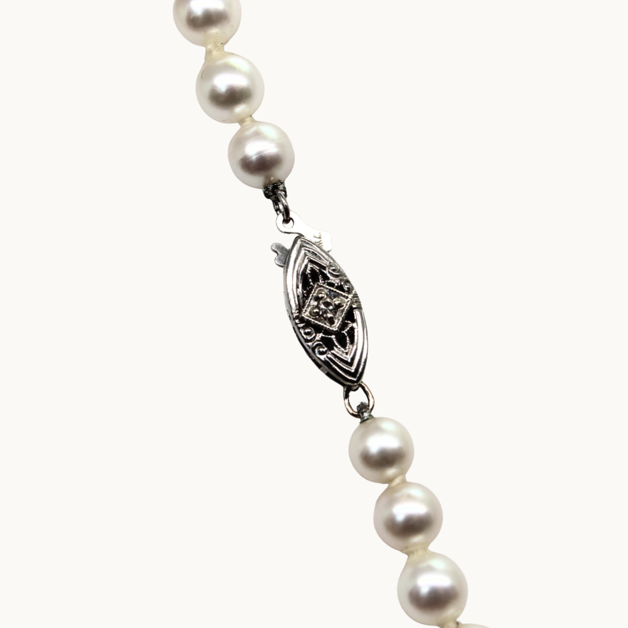 Akoya cultured pearl drop necklace with 14K white gold clasp
