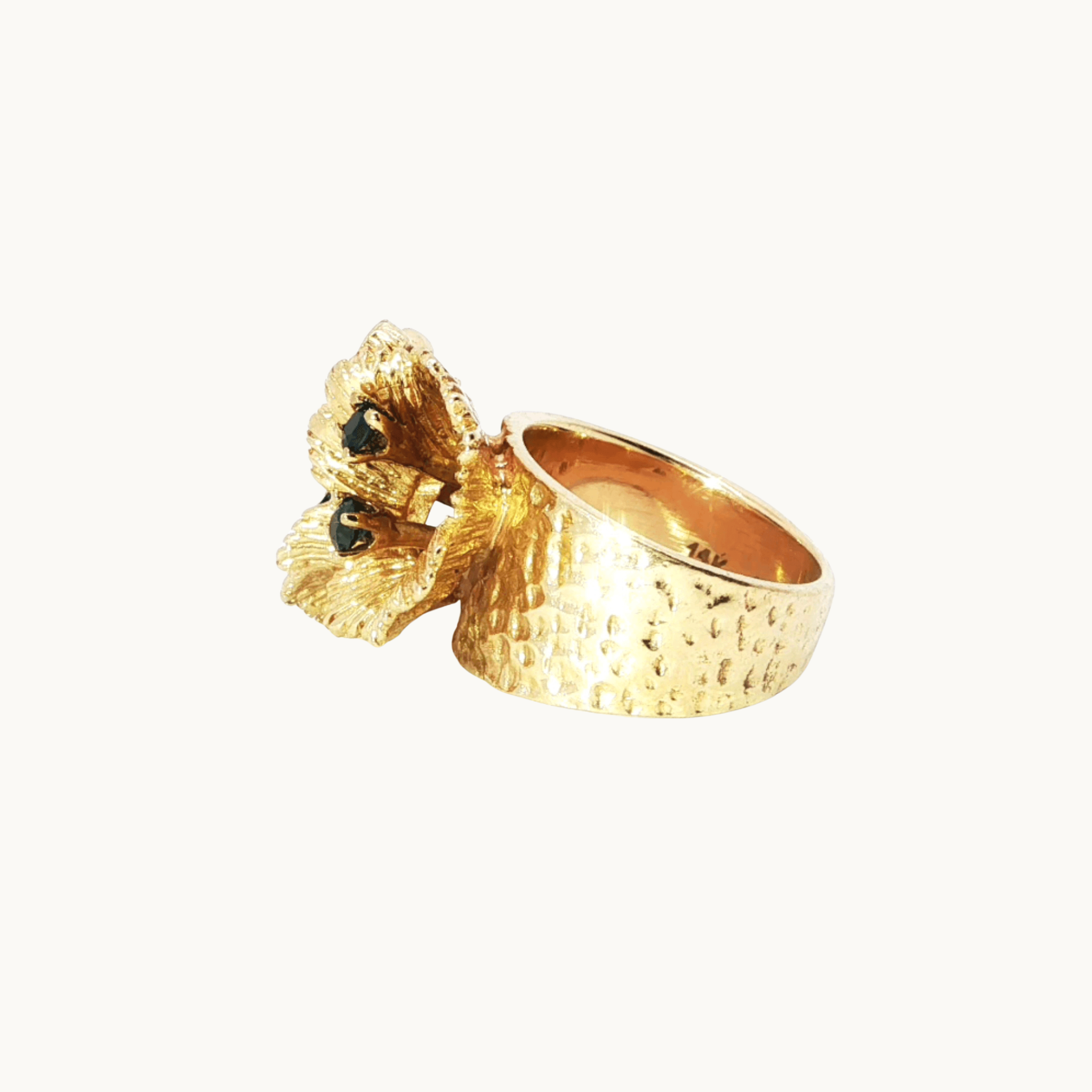 Bague Cocktail en Or jaune 14K avec Pierres d'imitation