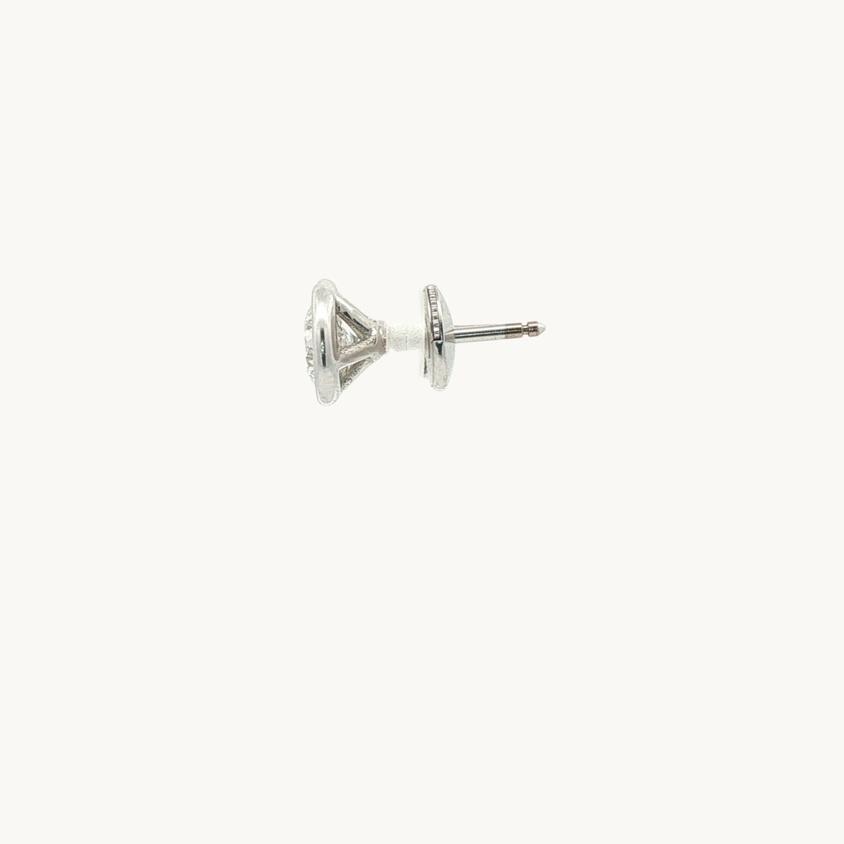 Boucles d'Oreilles Puces en Or blanc 18K avec Diamants