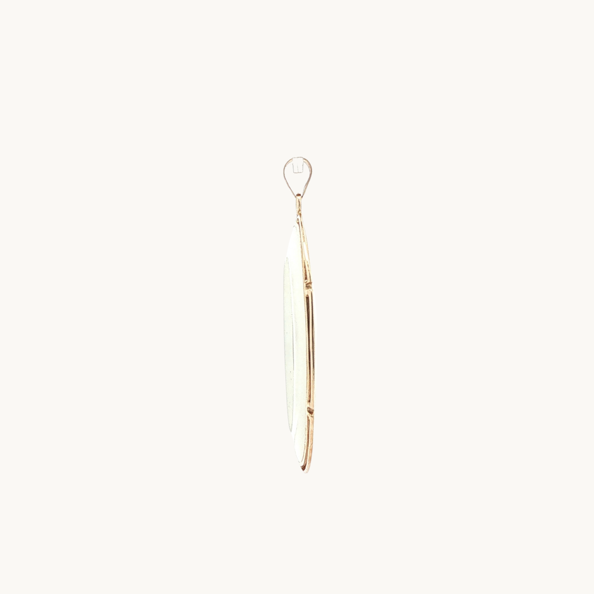Pendentif en Or Jaune 14K avec Anneau de Jadéite