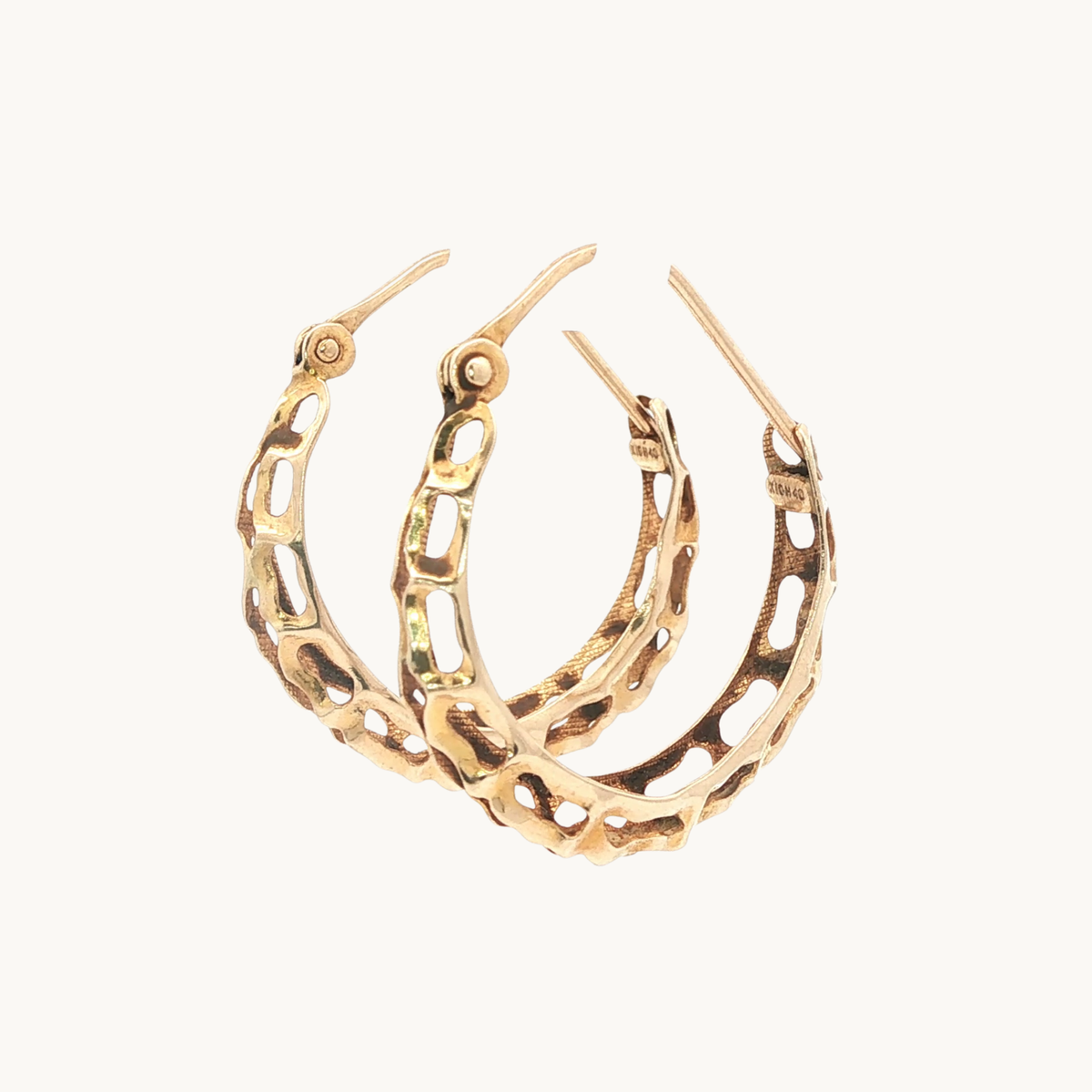 Boucles d'Oreilles Créoles en Or jaune 10K