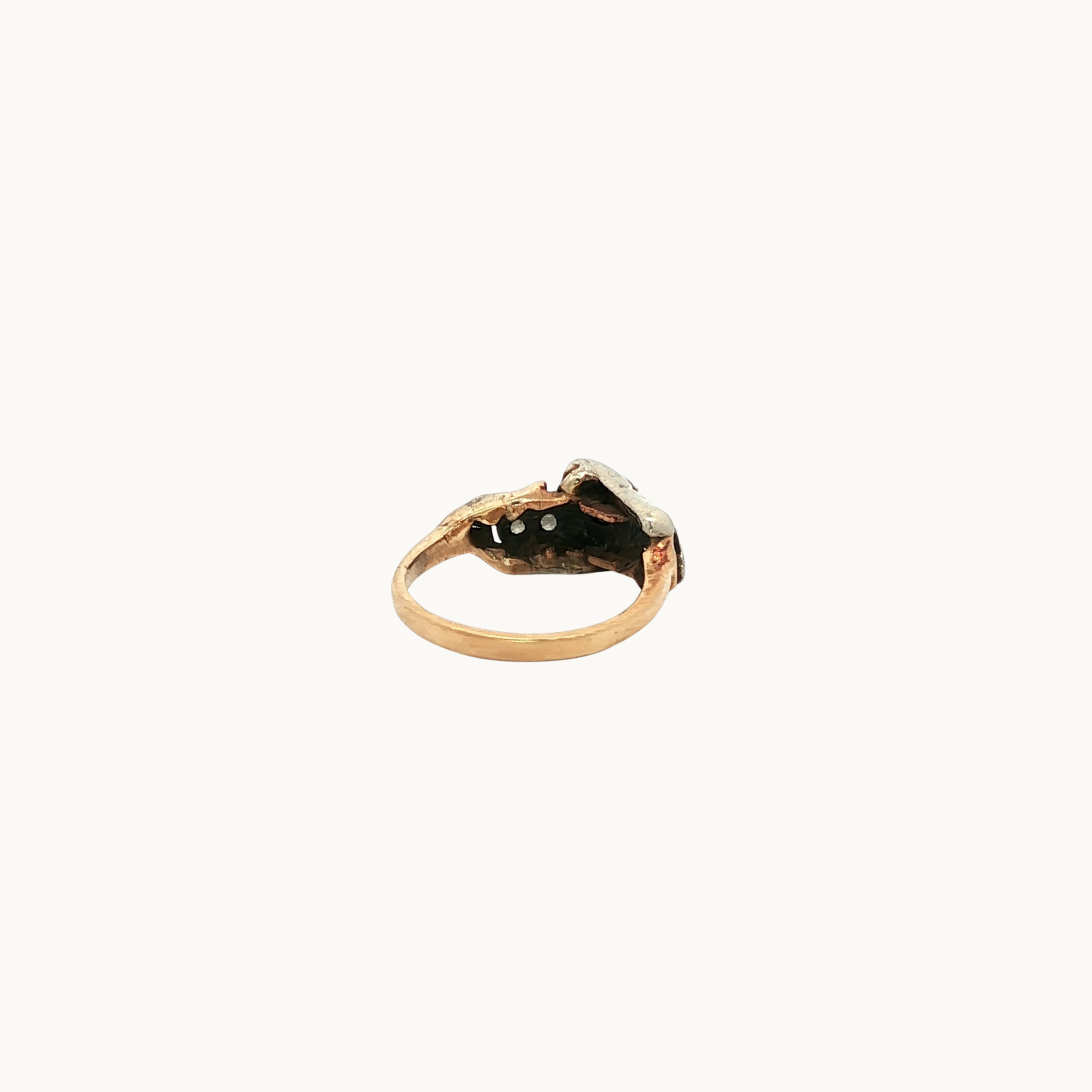 Handmade 14K Yellow and White Gold Fashion Ring