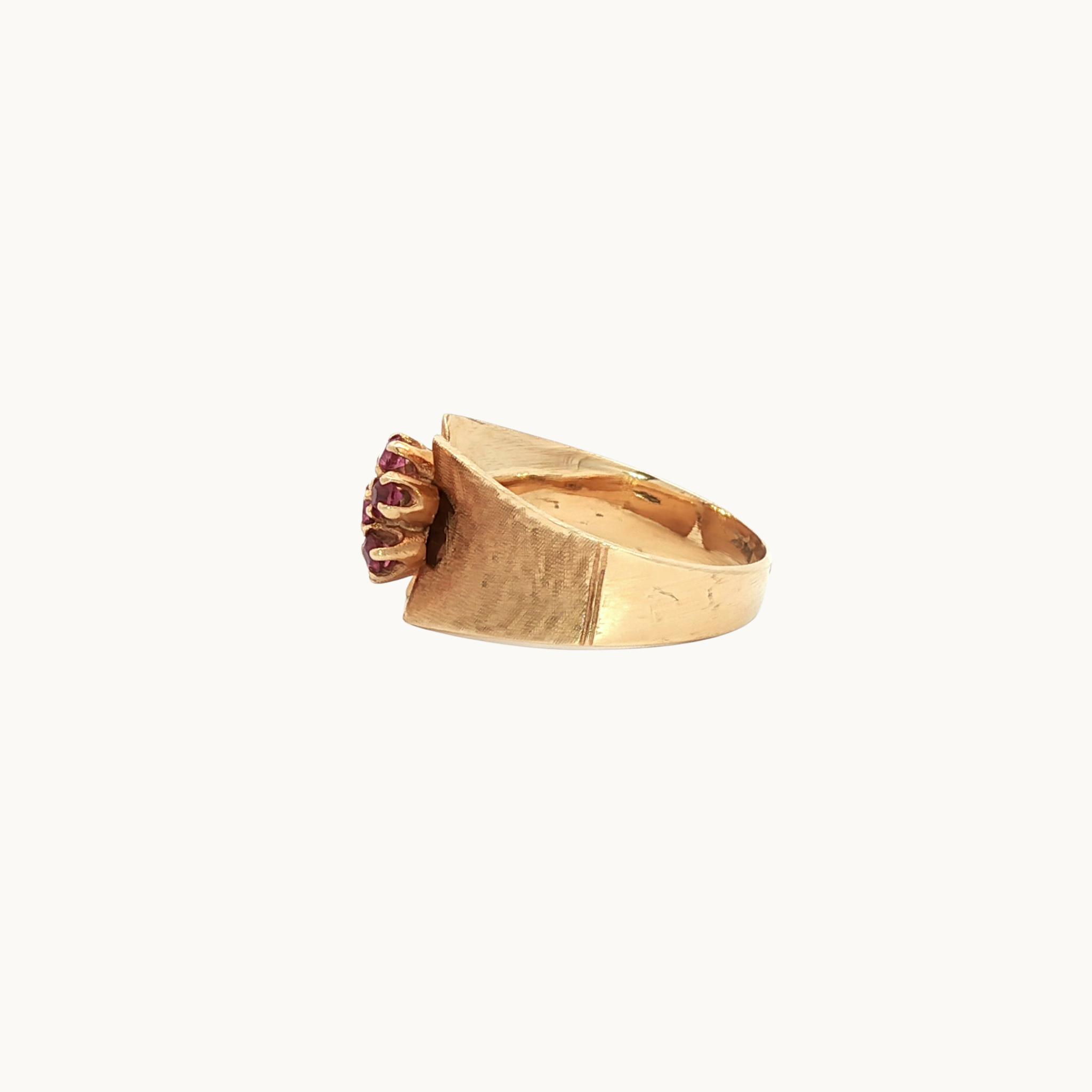 14K Yellow Gold Vintage "BIRKS" Ring with Ruby