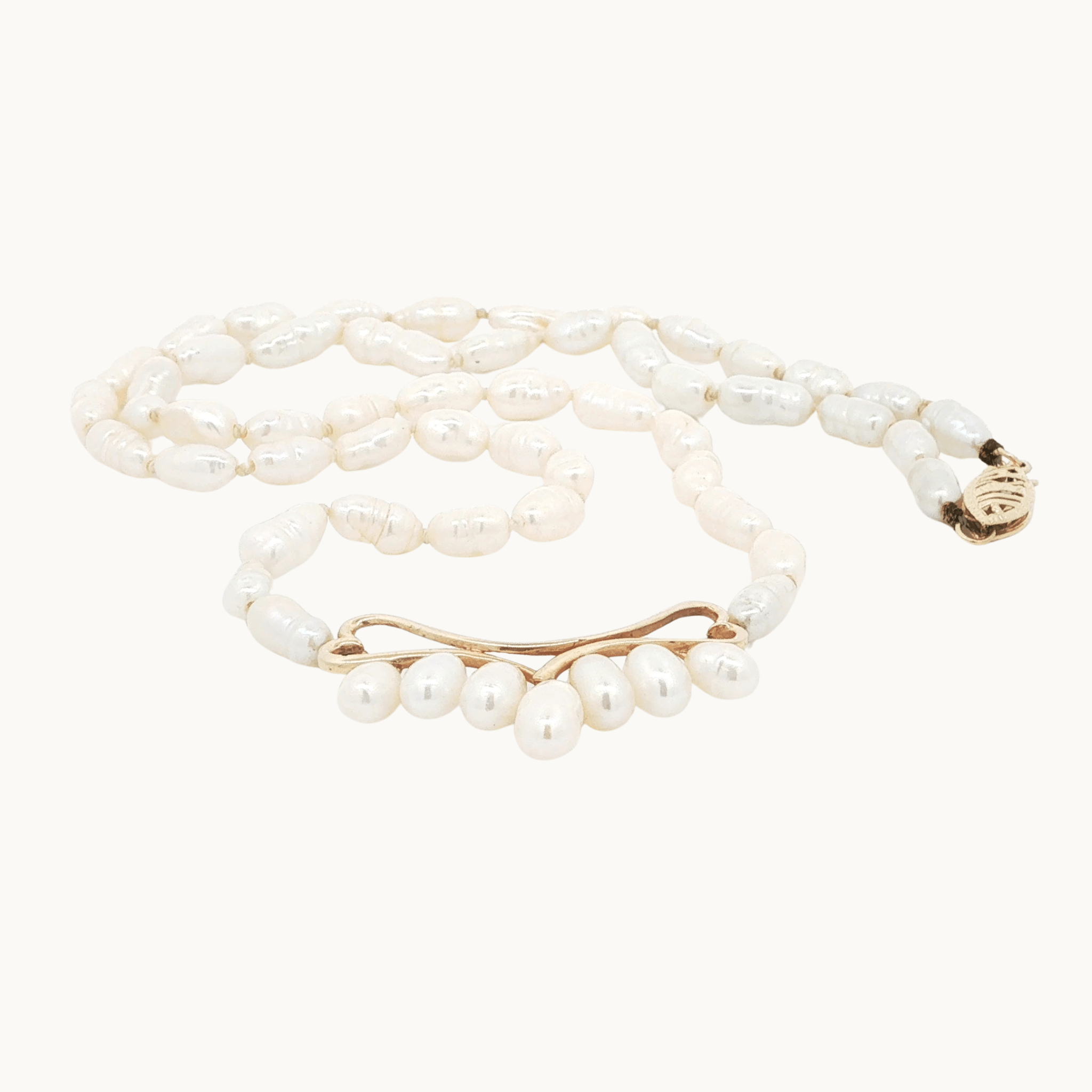 Collier en Or jaune 14K avec Perles d'eau douce