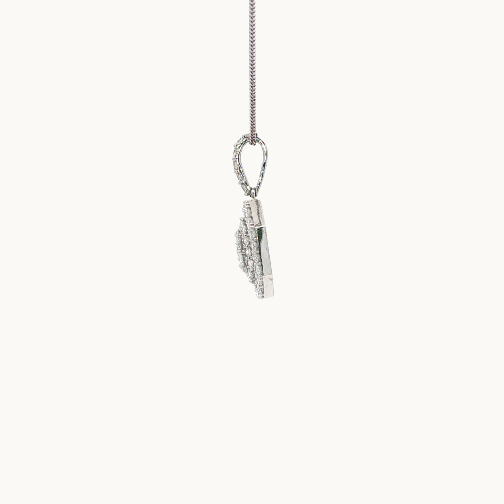 Collier en Or blanc 14K et 10K avec diamants