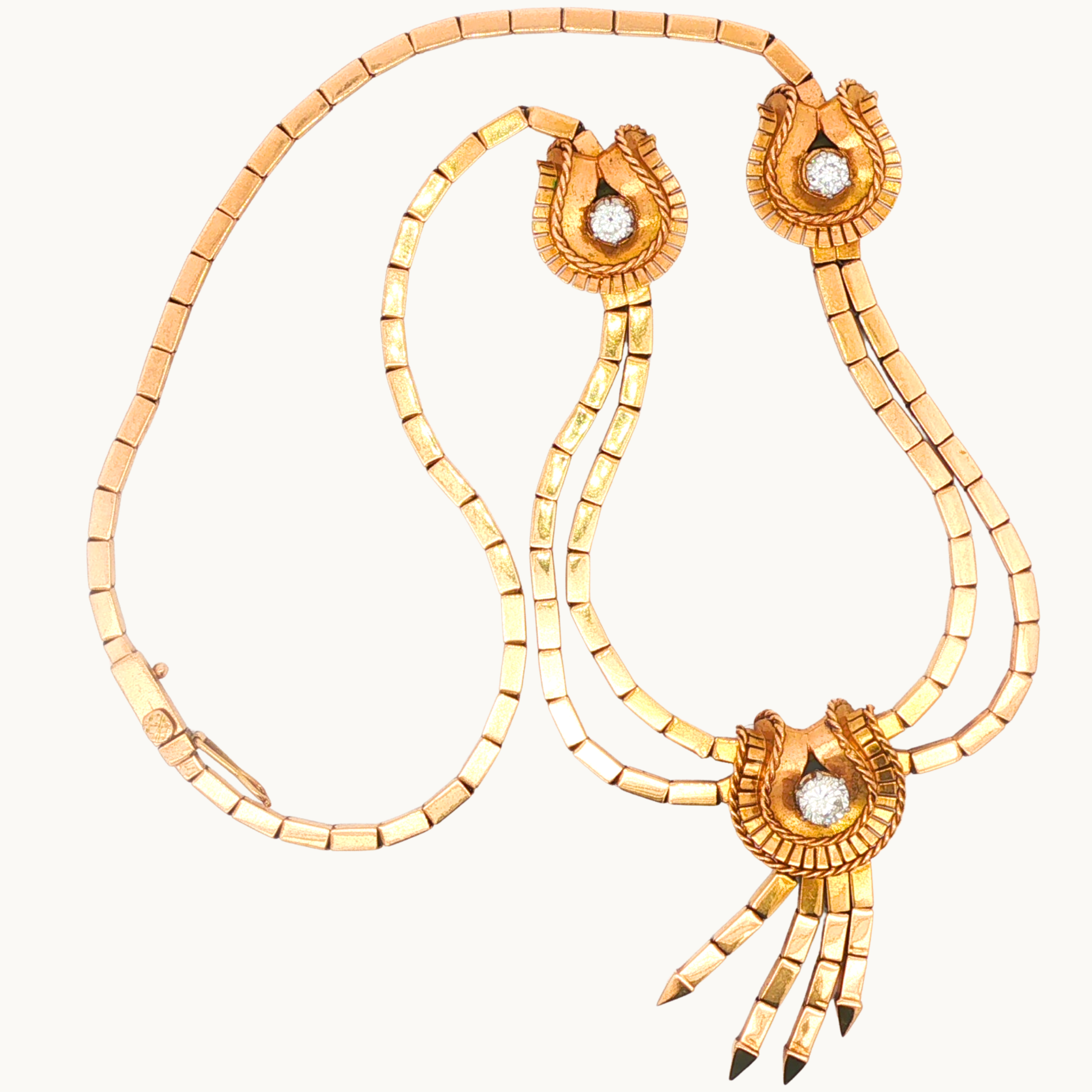 Collier Articulé en Or jaune 18K avec Diamants