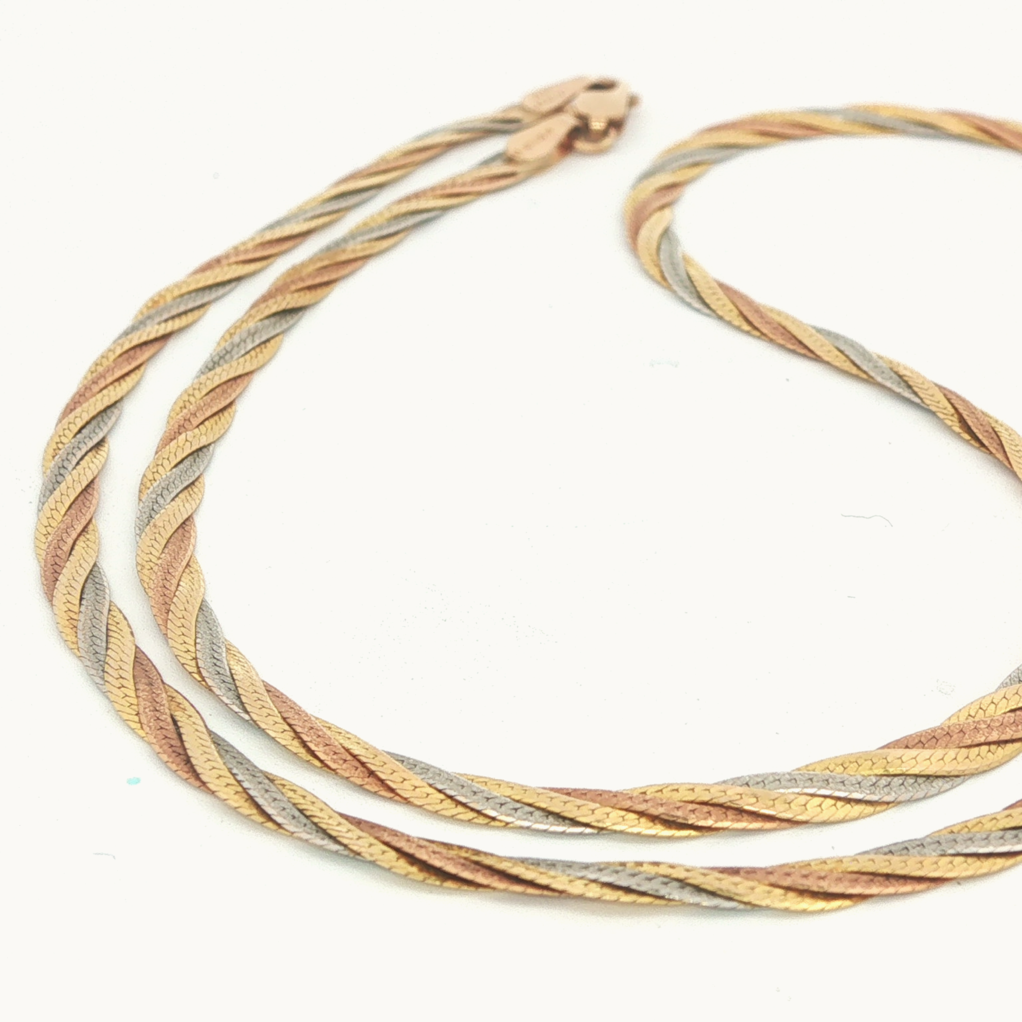 Collier Chaîne en Or tricolore 10K