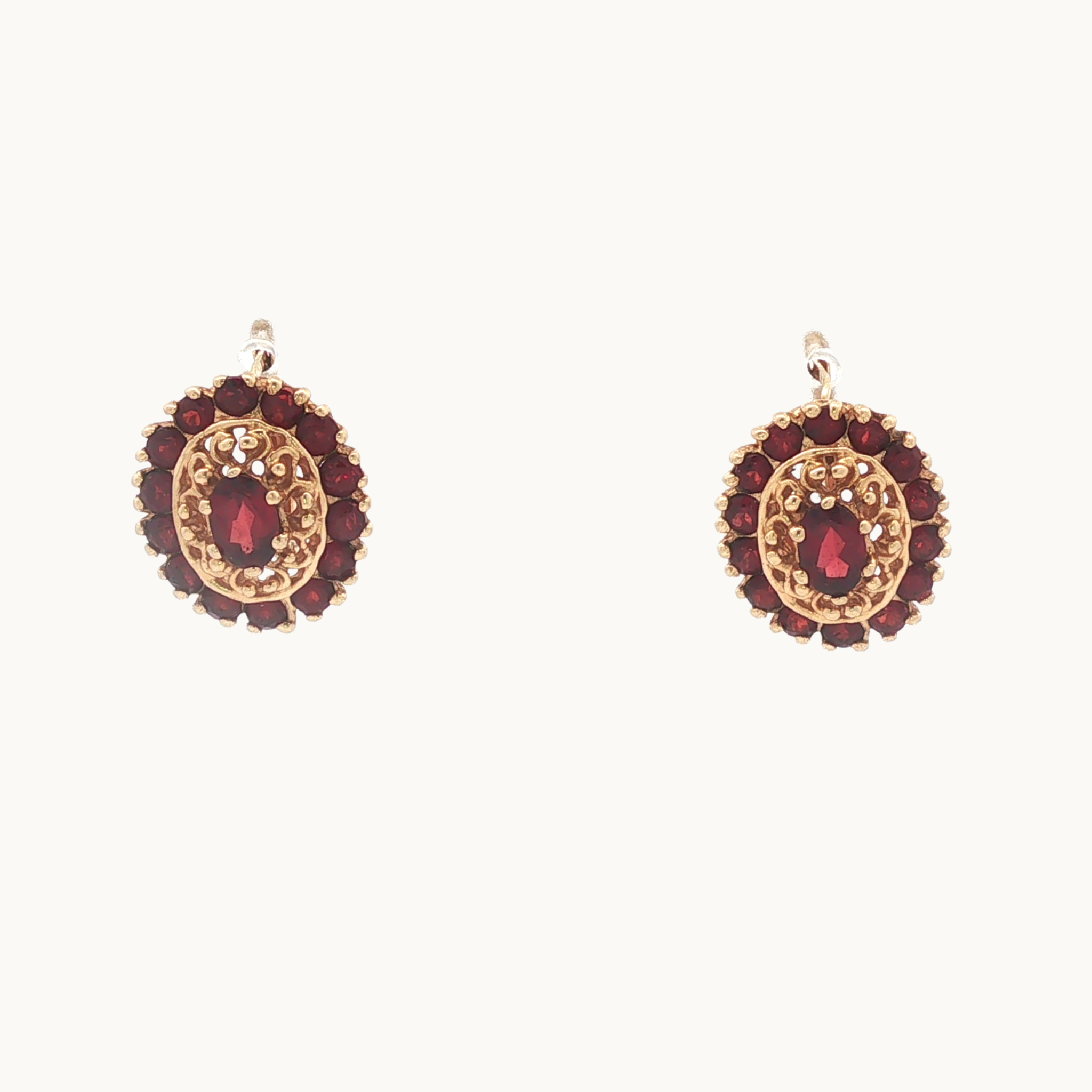 Parure de bijoux en Or Jaune 14K avec Grenats