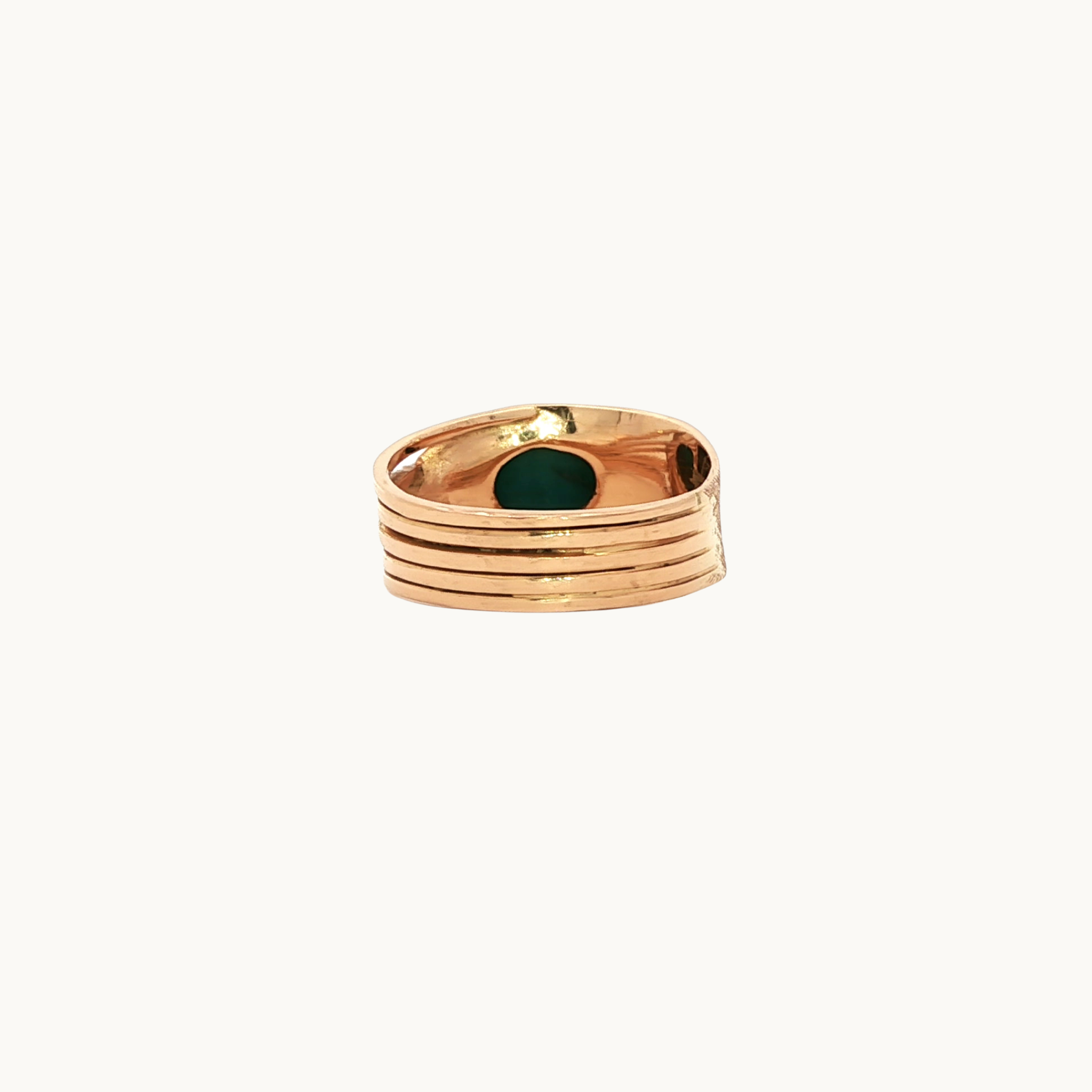 Bague en Or jaune 18K avec Turquoise