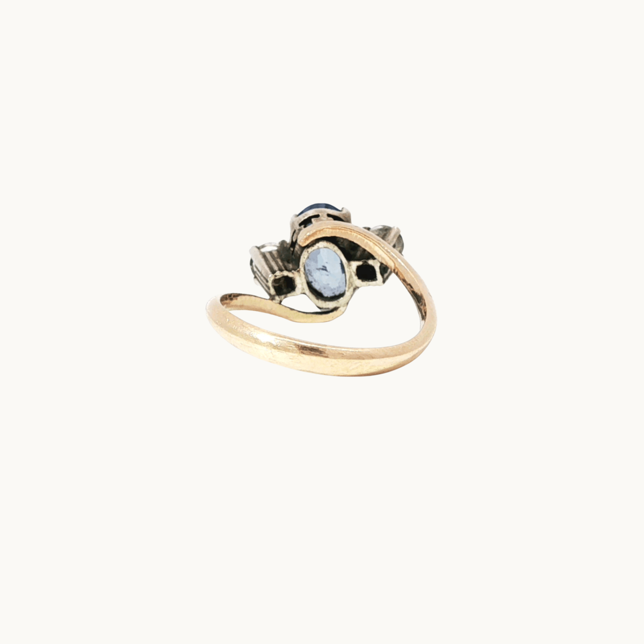 Bague Trilogie en Or 10K avec Saphirs
