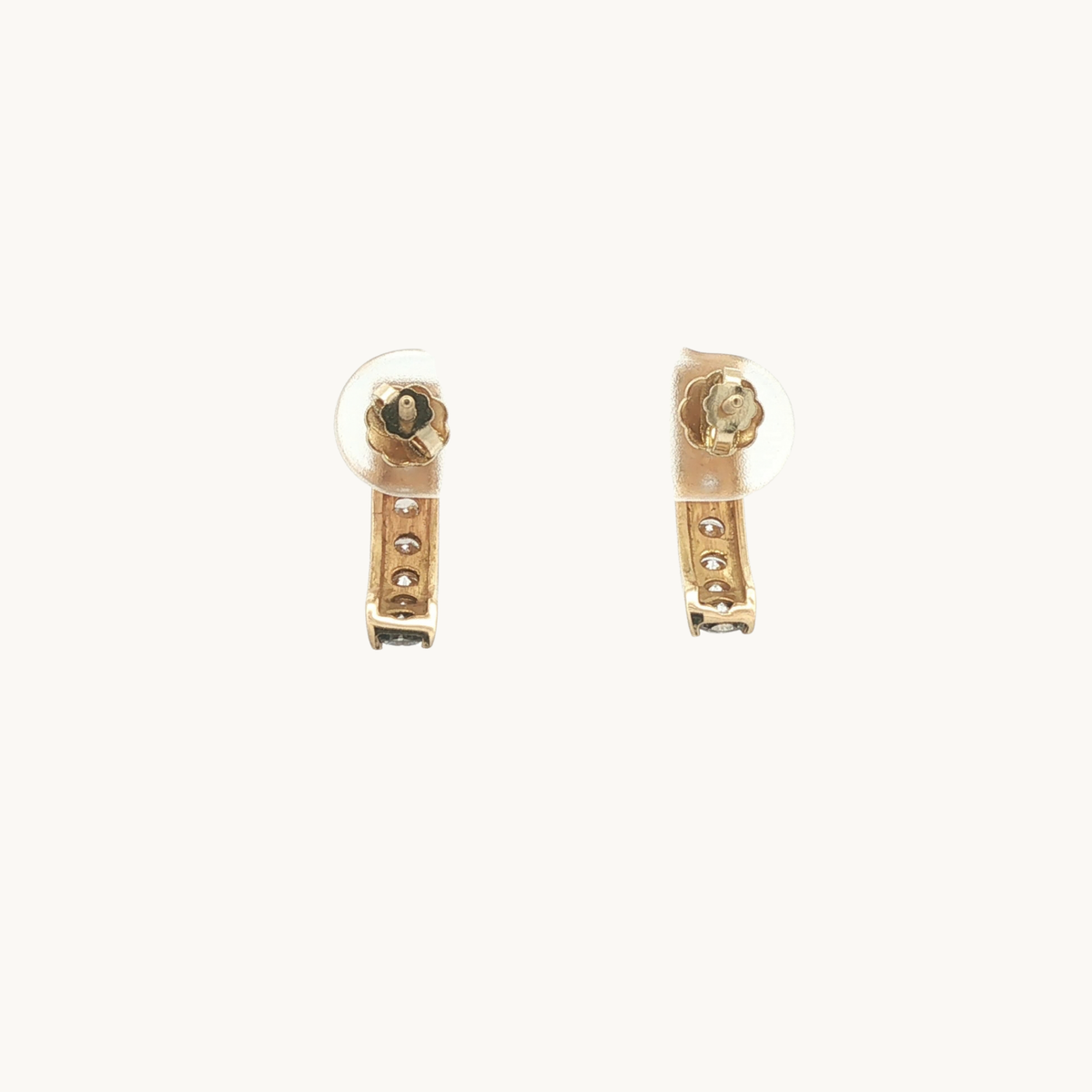 Boucles d'Oreilles Créoles en Or Jaune 18K avec Diamants