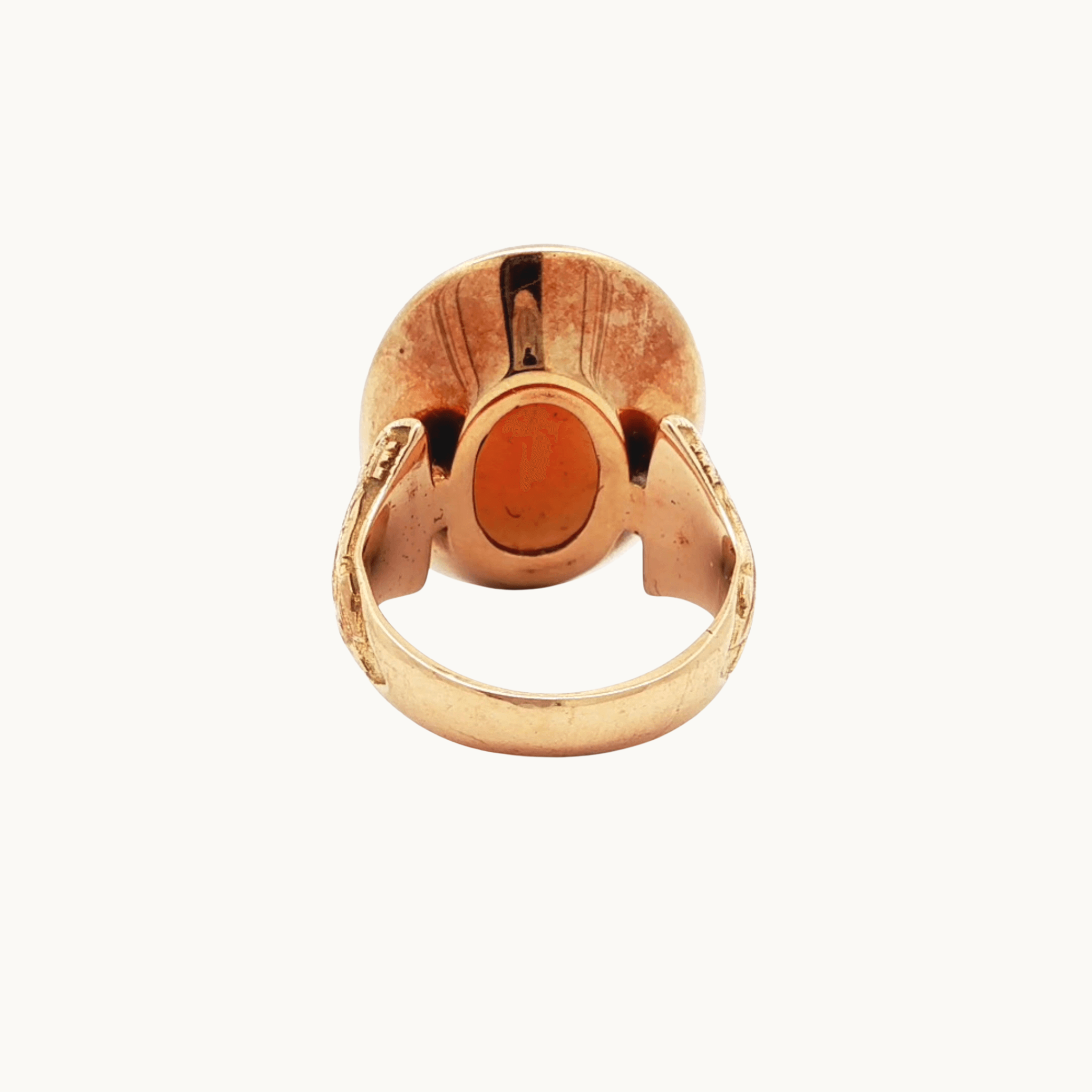 Bague Camée en Or Jaune 15-16K avec Coquillage