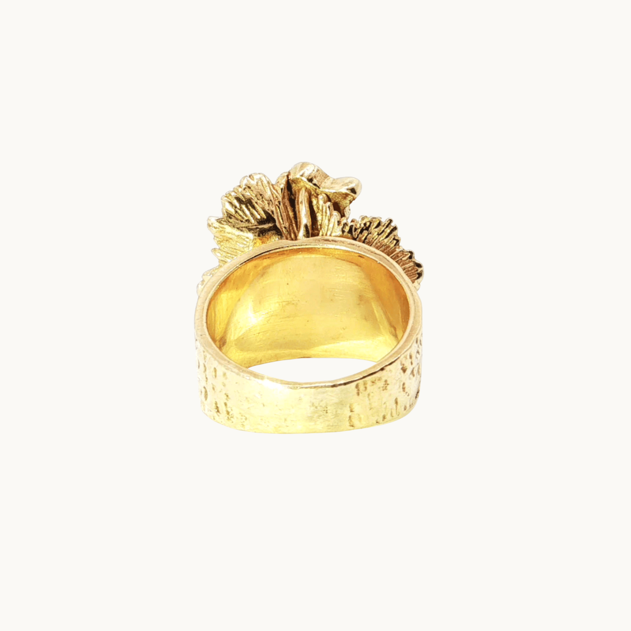 Bague Cocktail en Or jaune 14K avec Pierres d'imitation