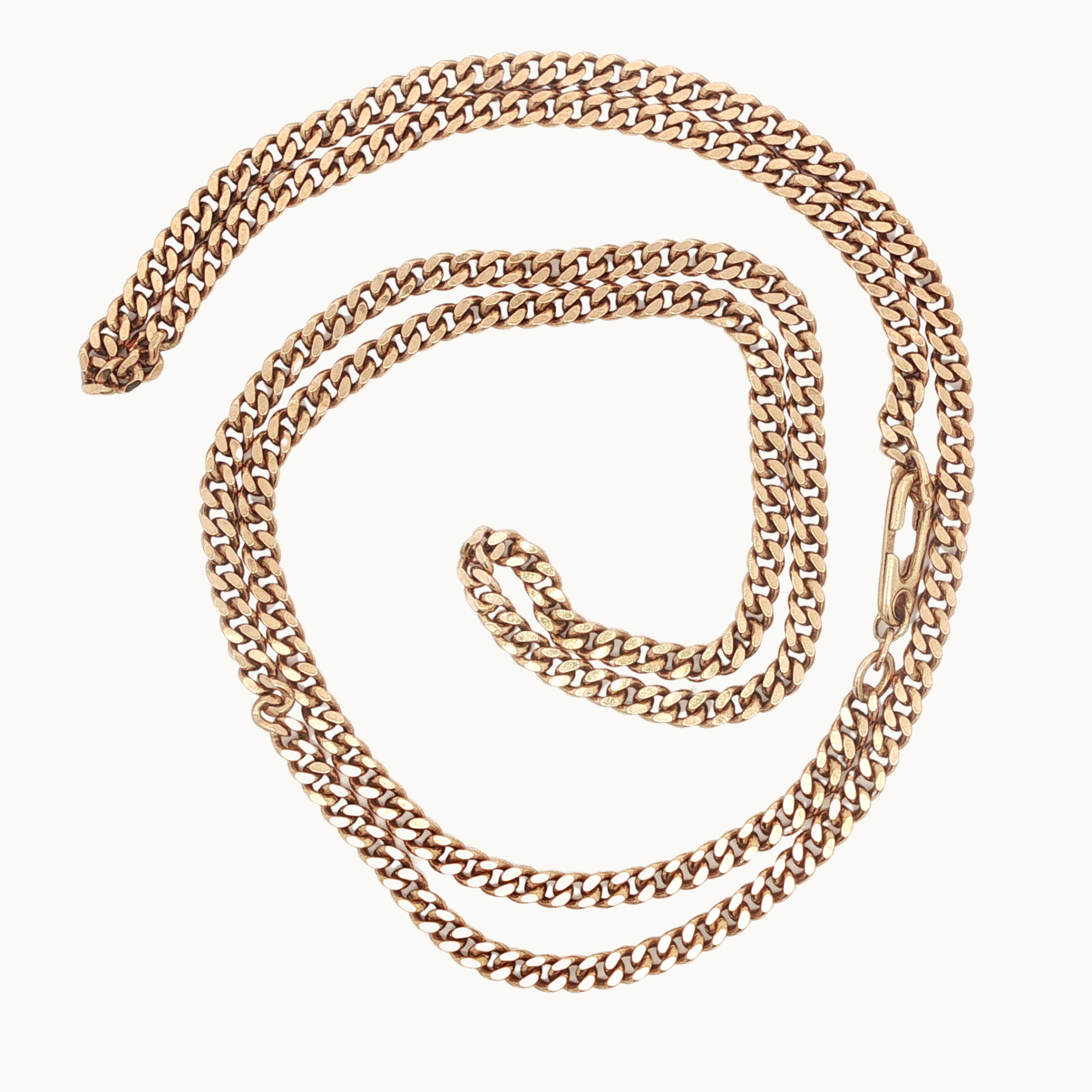 Long Gourmette Link Chain in 14K Yellow Gold