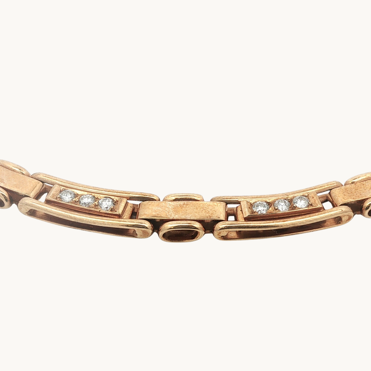 Collier Articulé en Or Jaune 14K avec Diamants