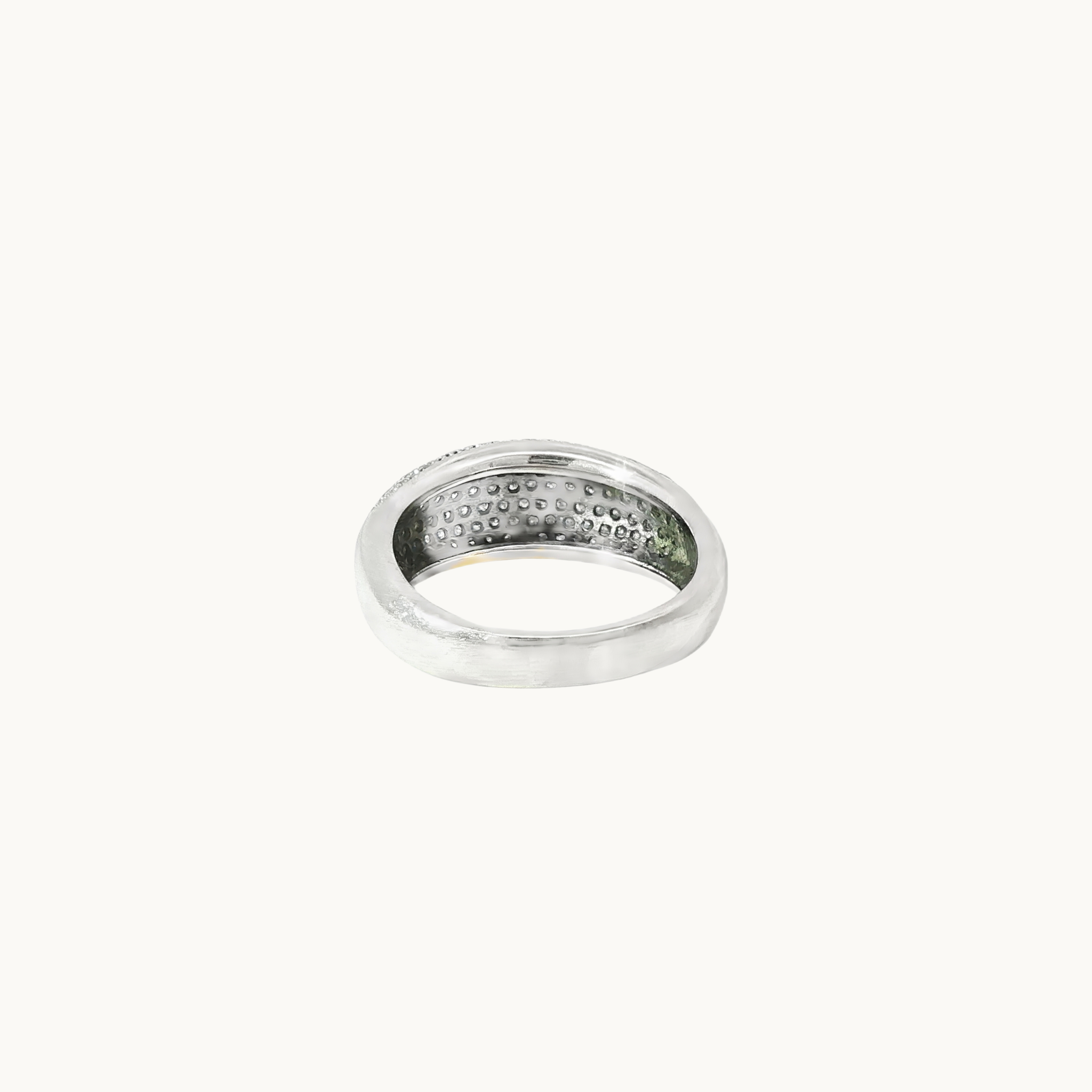 Bague jonc en Or blanc 14K avec Diamants