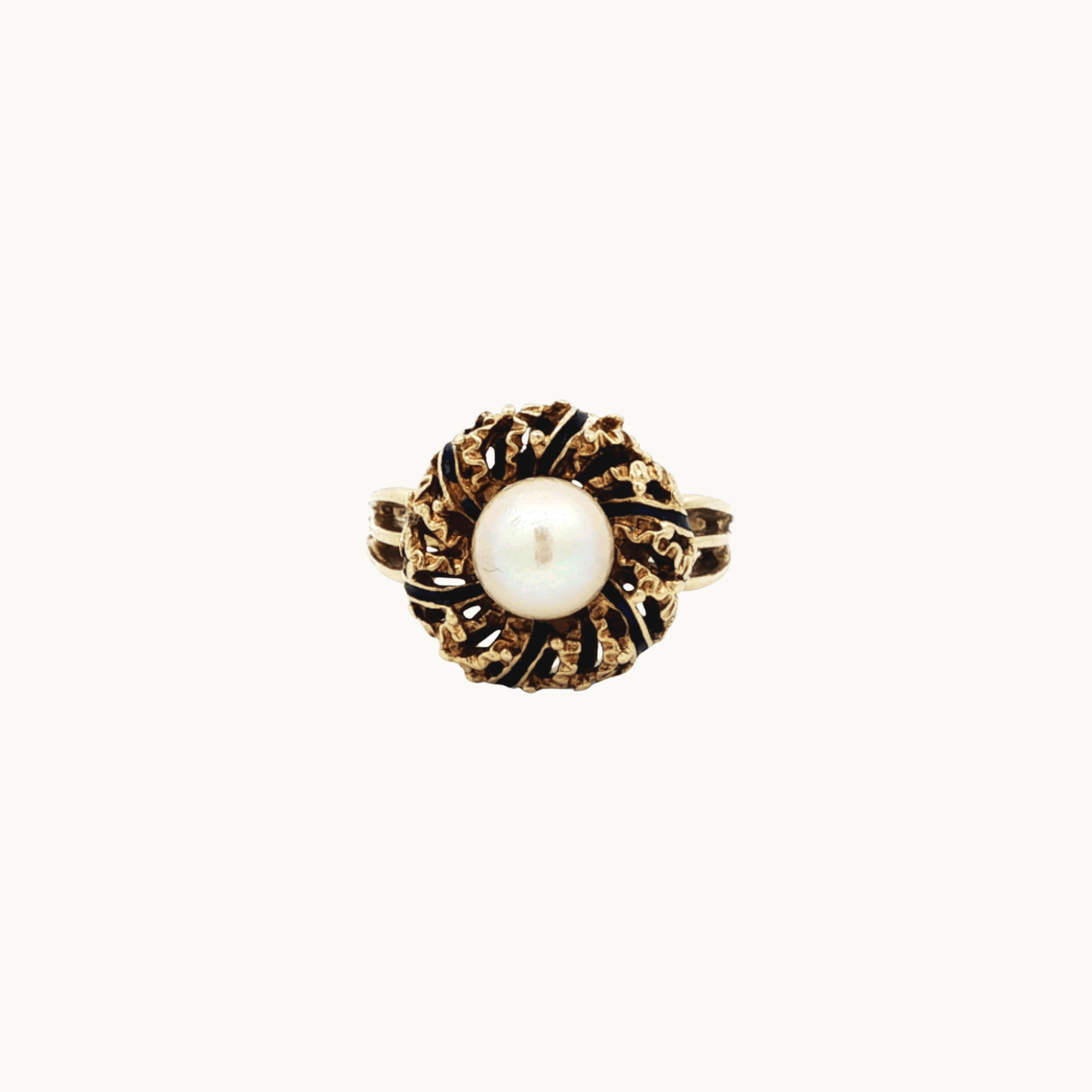 14K Yellow Gold Ring with Cultured Pearl