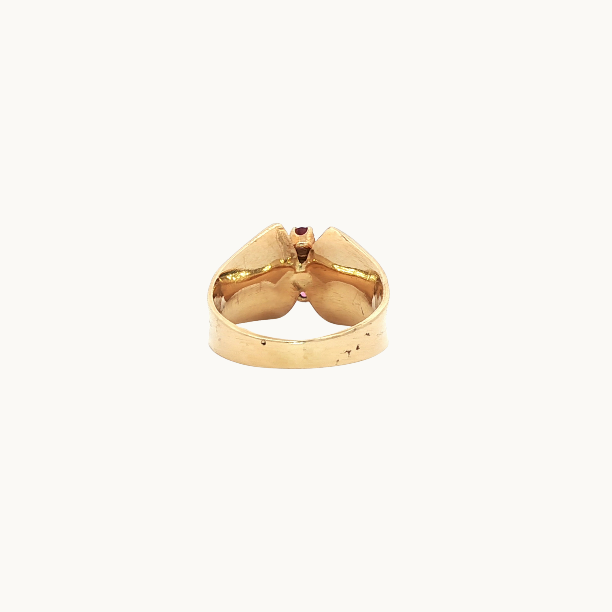 14K Yellow Gold Vintage "BIRKS" Ring with Ruby