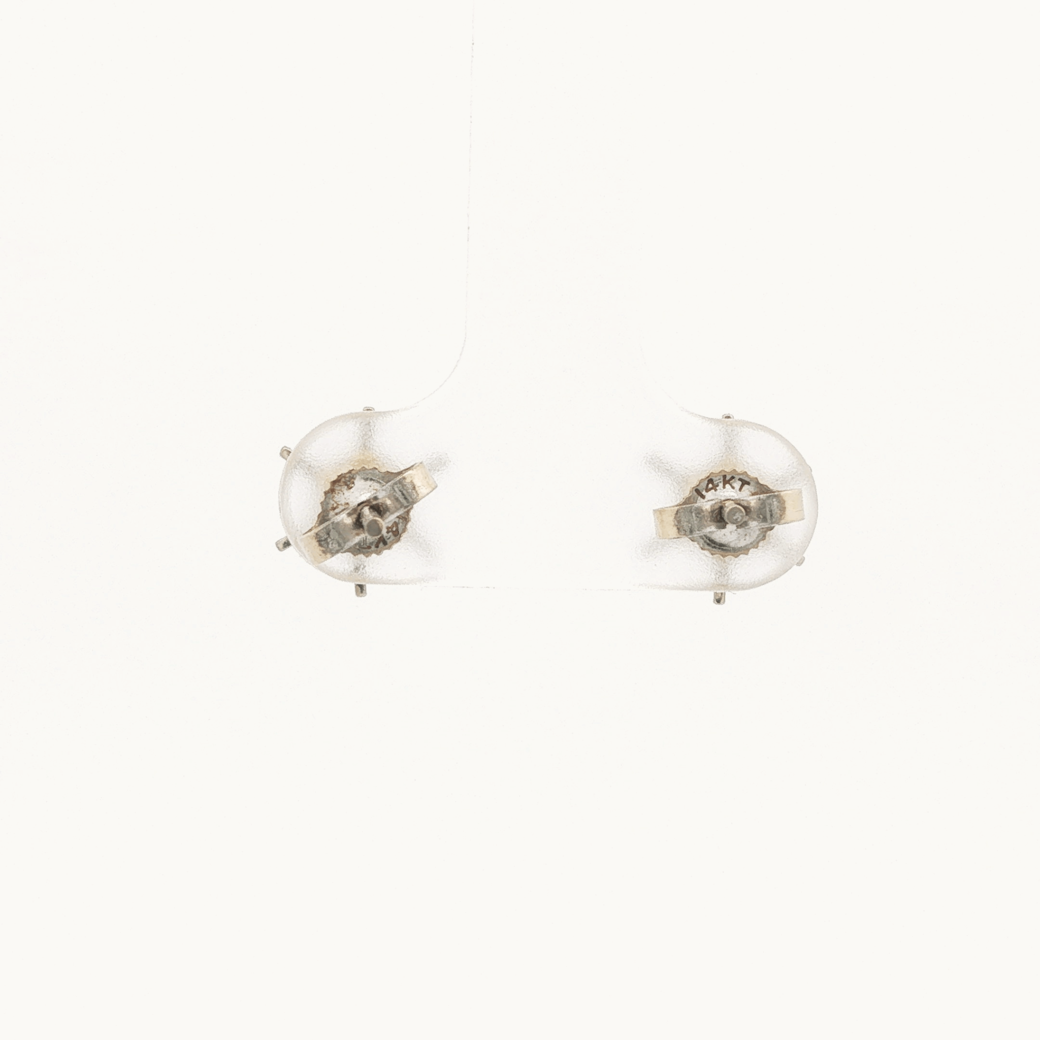Boucles D'oreilles en Or Jaune et Blanc 10K avec Diamants