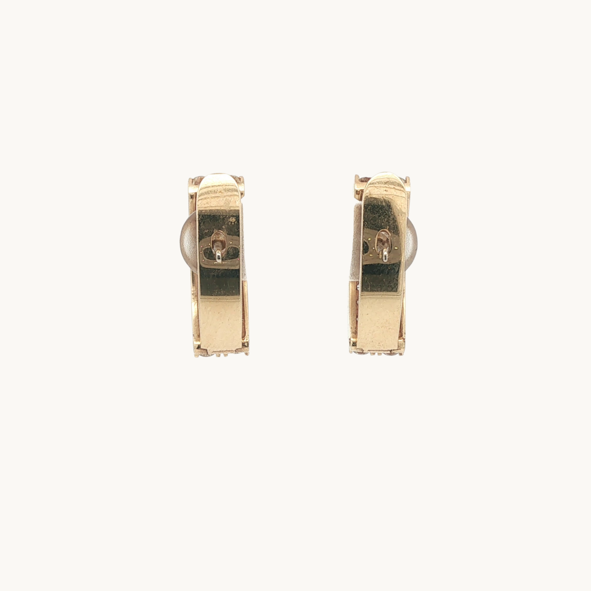 Boucles d'Oreilles Créoles en or Jaune 14K avec Diamants