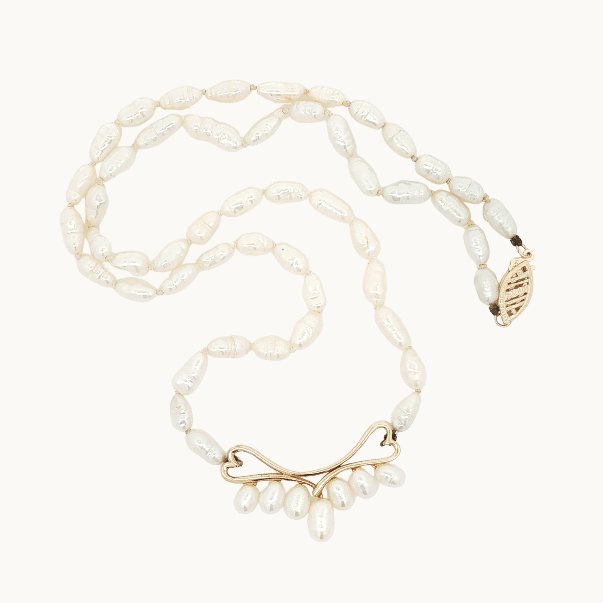 Collier en Or jaune 14K avec Perles d'eau douce