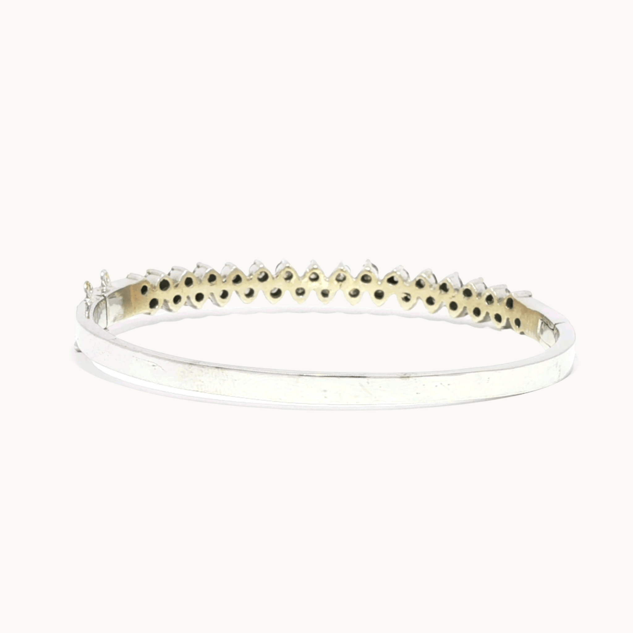 Bracelet Jonc en Or blanc 14K avec Diamants