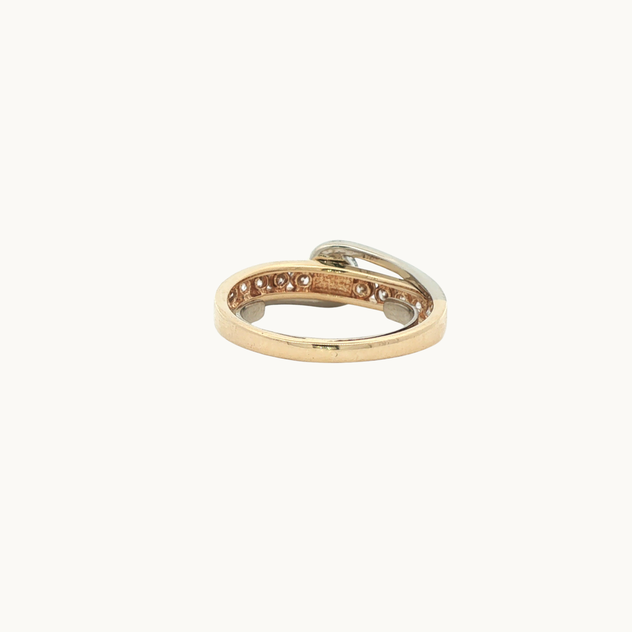 14K Yellow and White Gold Ring with Diamonds