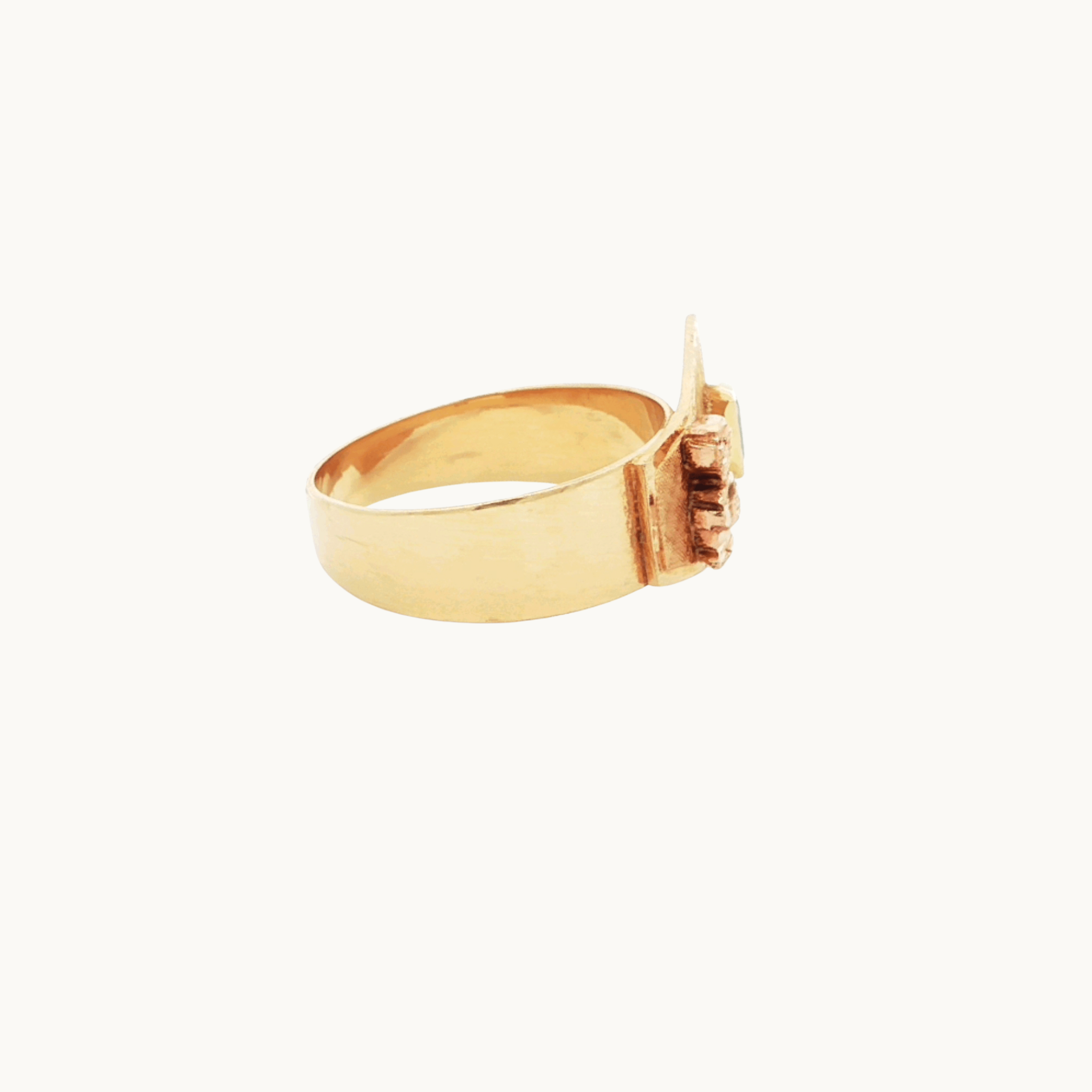 Bague Cocktail fait à la main en Or jaune 18K avec Émeraude
