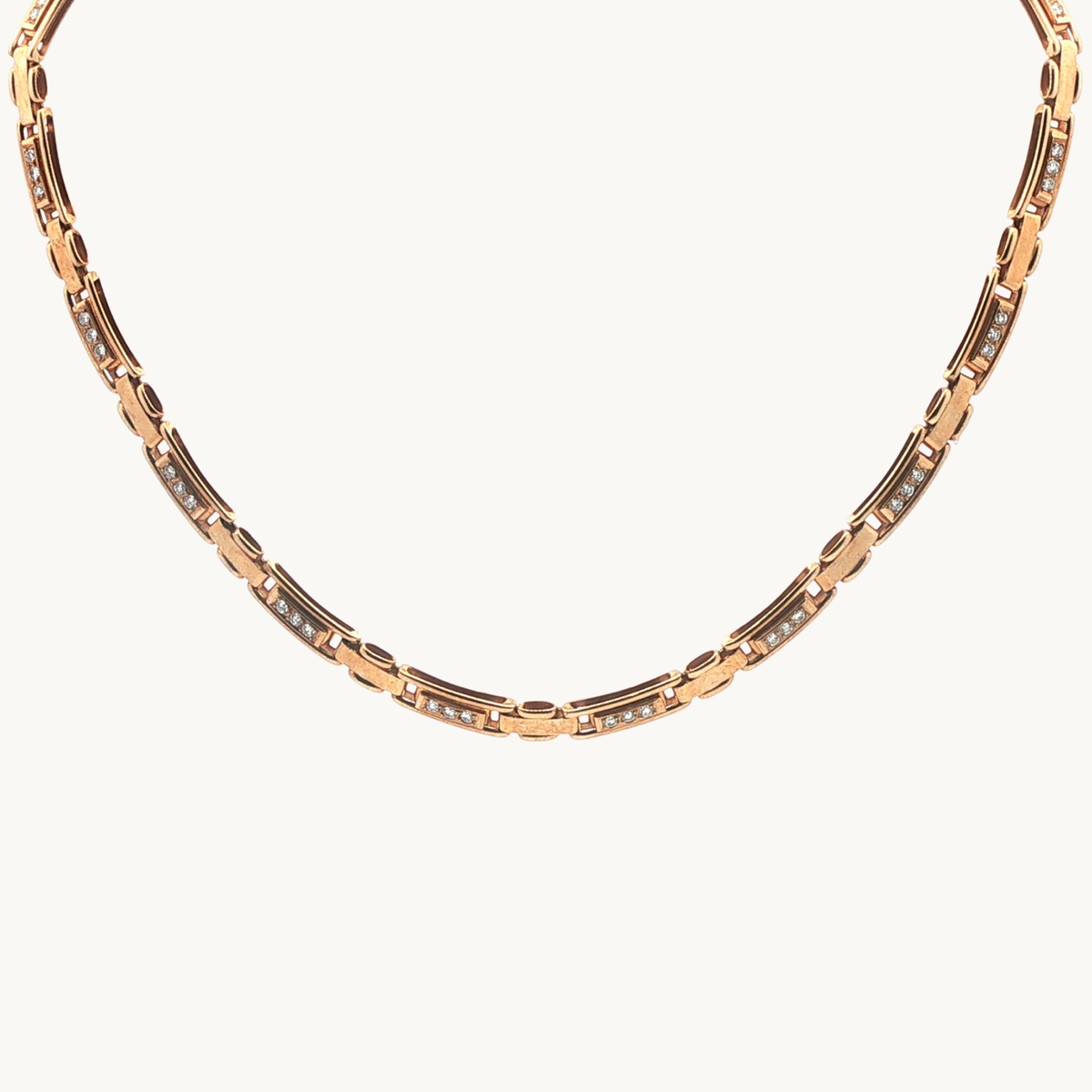 Collier Articulé en Or Jaune 14K avec Diamants