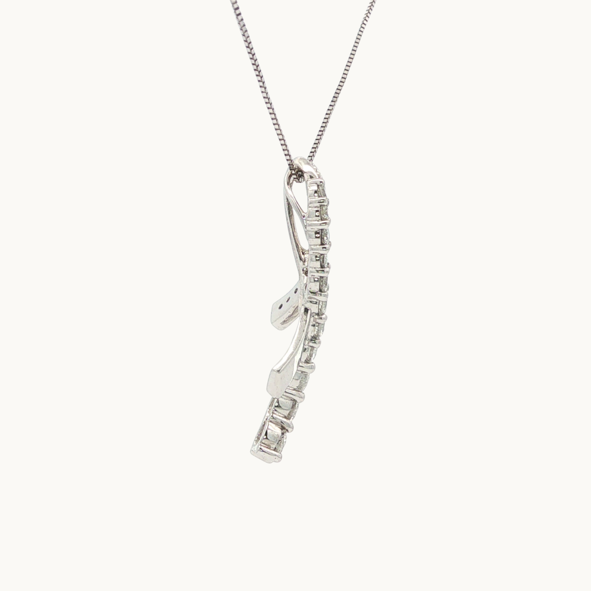 Collier en Or blanc 14K avec diamants