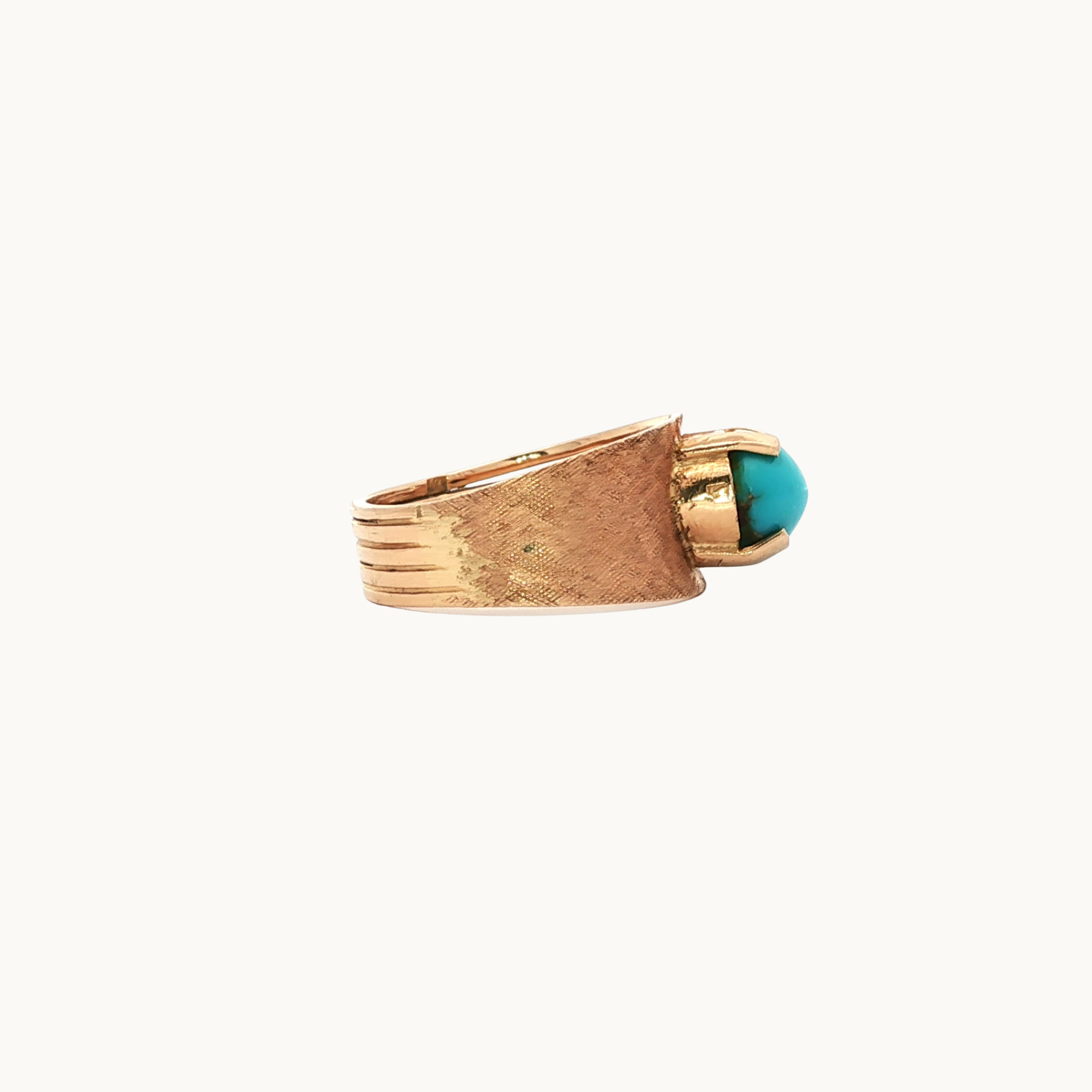 Bague en Or jaune 18K avec Turquoise