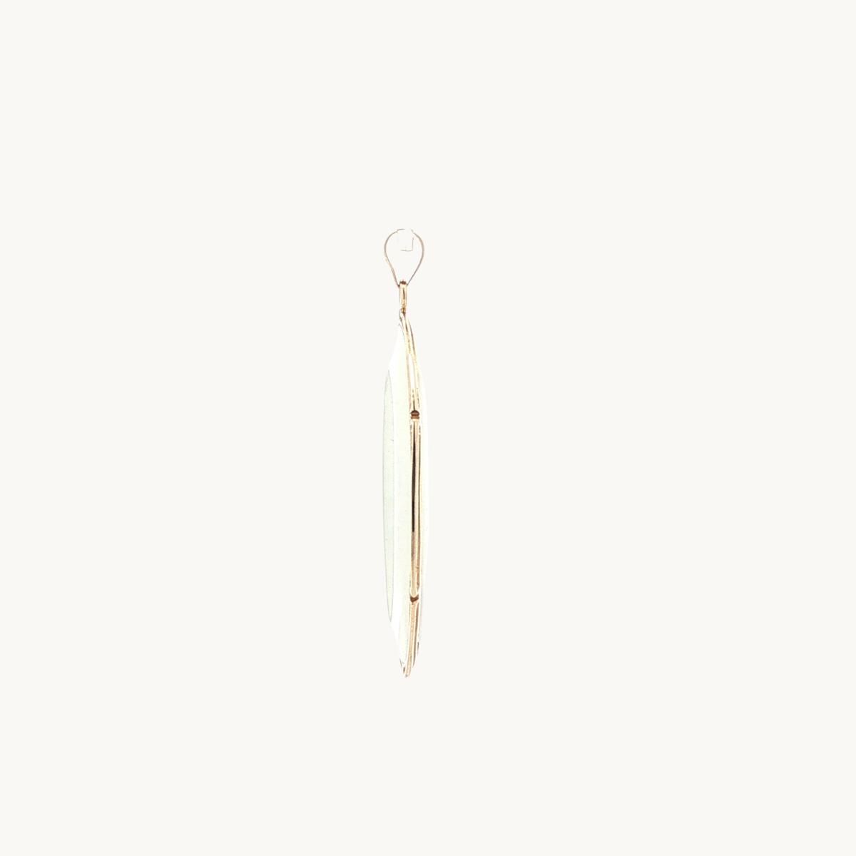 Pendentif en Or Jaune 14K avec Anneau de Jadéite