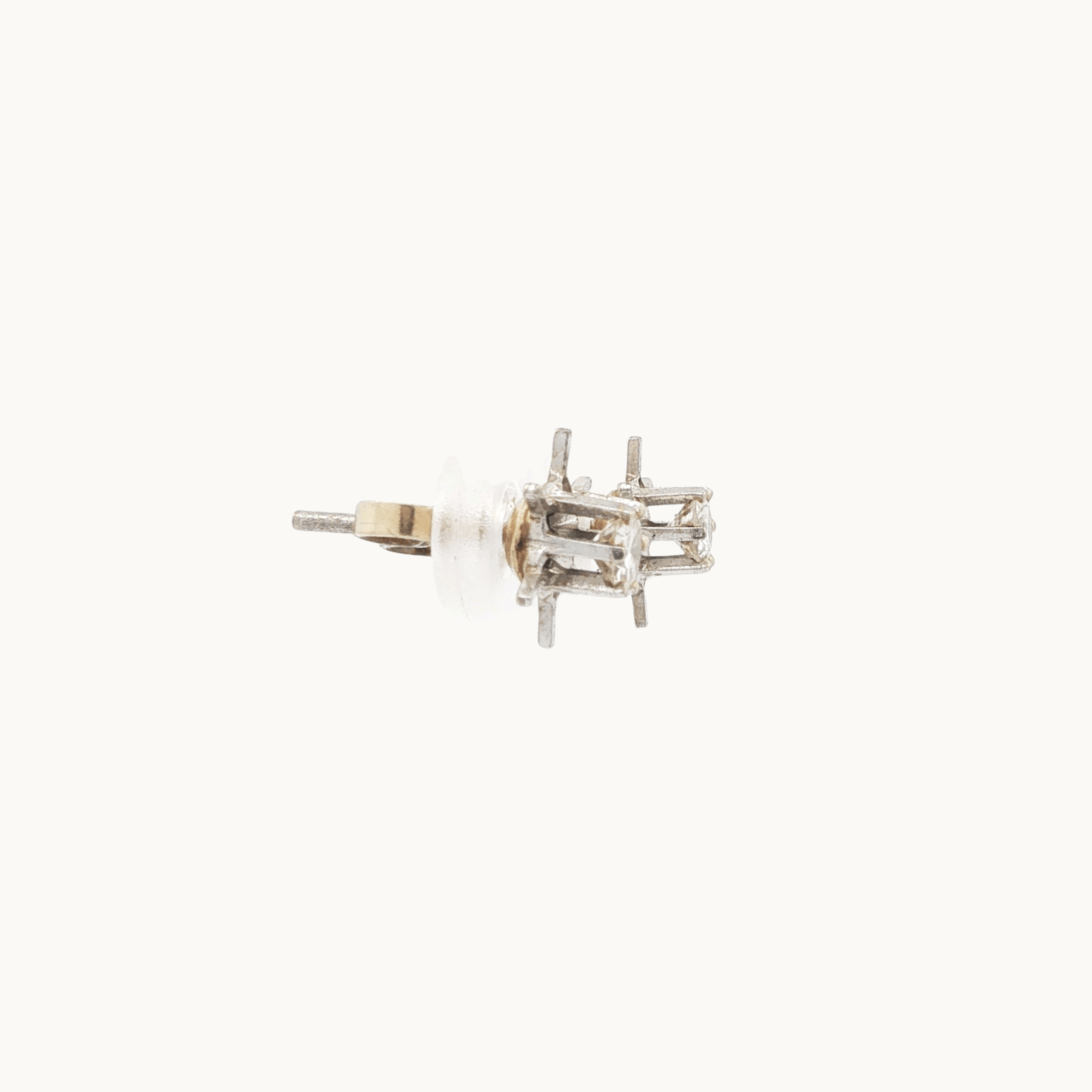 Boucles D'oreilles en Or Jaune et Blanc 10K avec Diamants