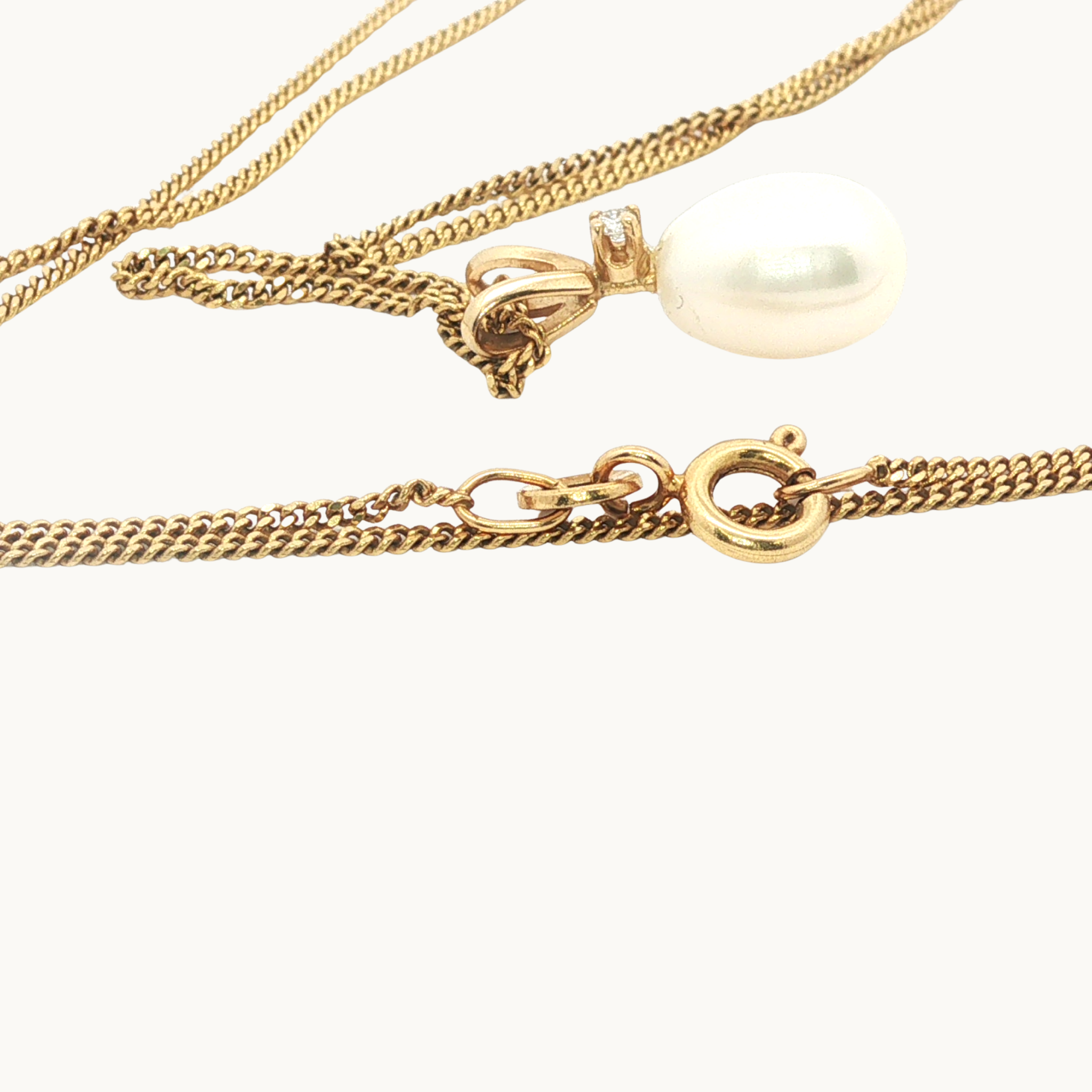 Collier en Or Jaune 18K avec Perle de culture