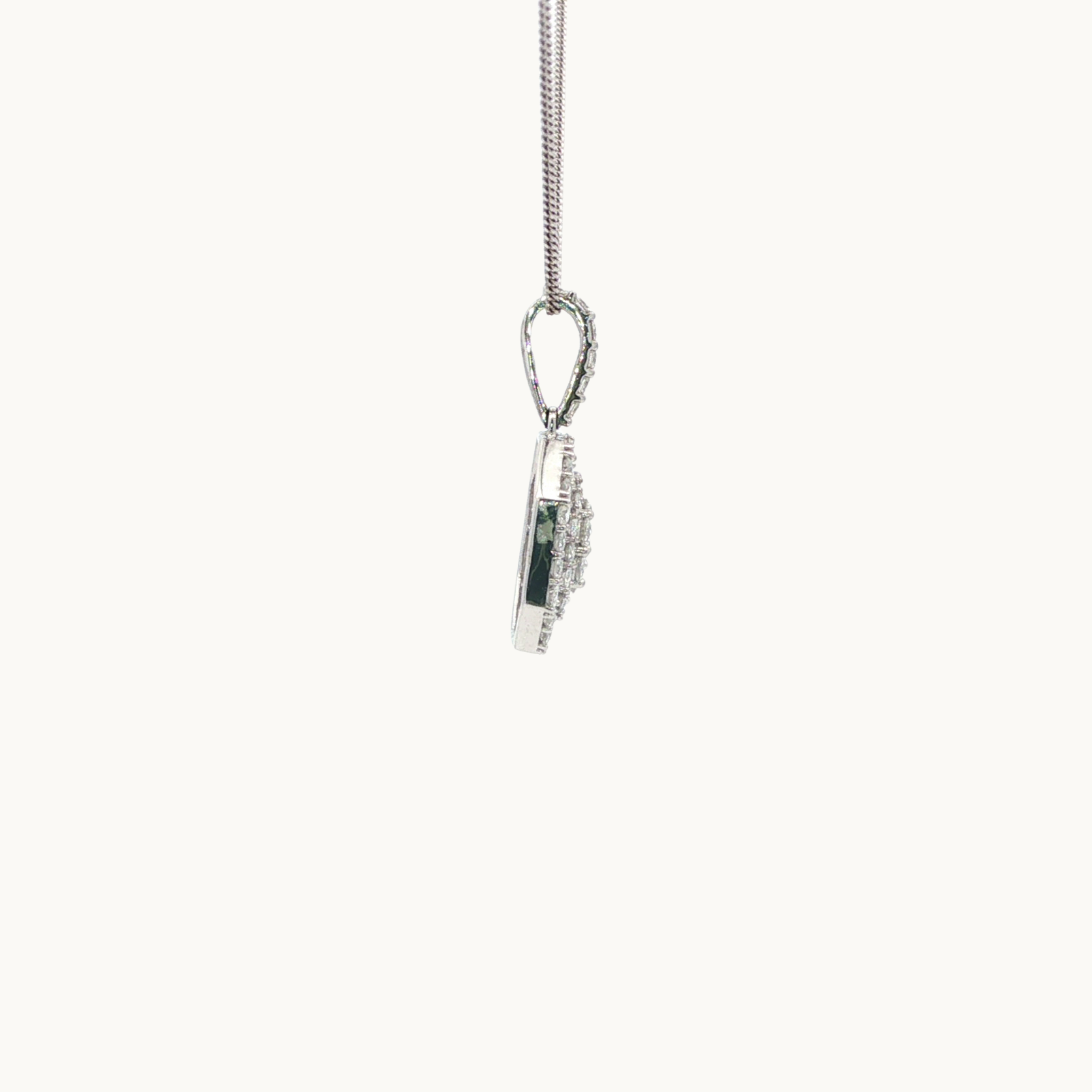 Collier en Or blanc 14K et 10K avec diamants